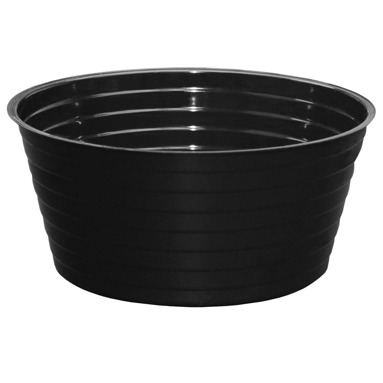 CWP 8" Black Deep Plant Saucers — priced per each; minimum 25; multiples of 25