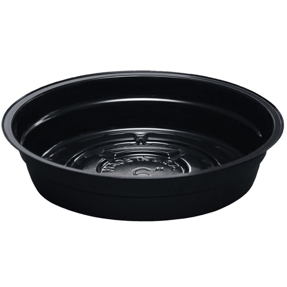 CWP 6" Black Heavy Gauge Vinyl Plant Saucer — priced per each; minimum 25; multiples of 25