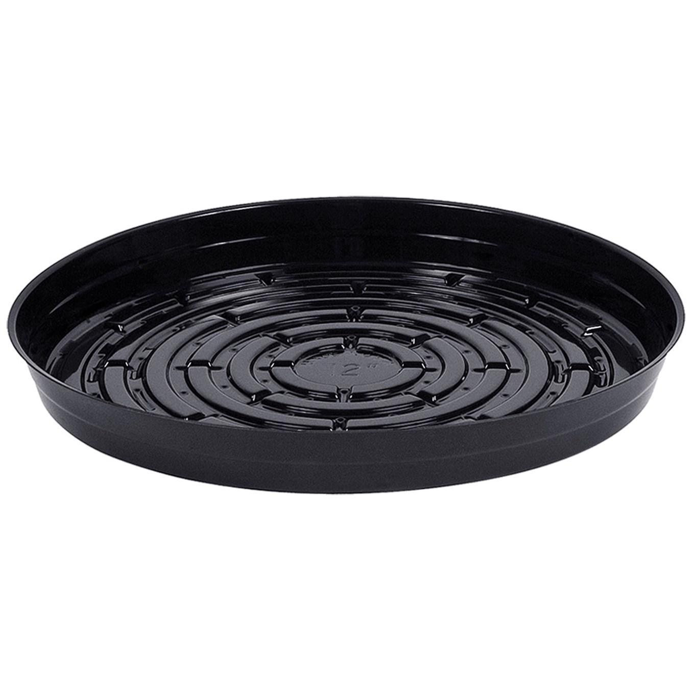 CWP 12" Black Heavy Gauge Vinyl Plant Saucer — priced per each; minimum 25; multiples of 25