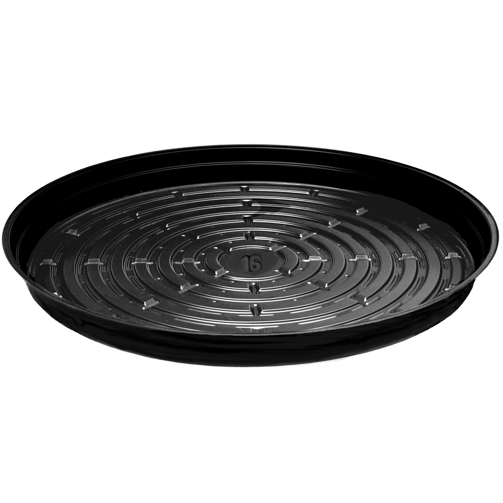 CWP 16" Black Heavy Gauge Vinyl Plant Saucer — priced per each; minimum 25; multiples of 25