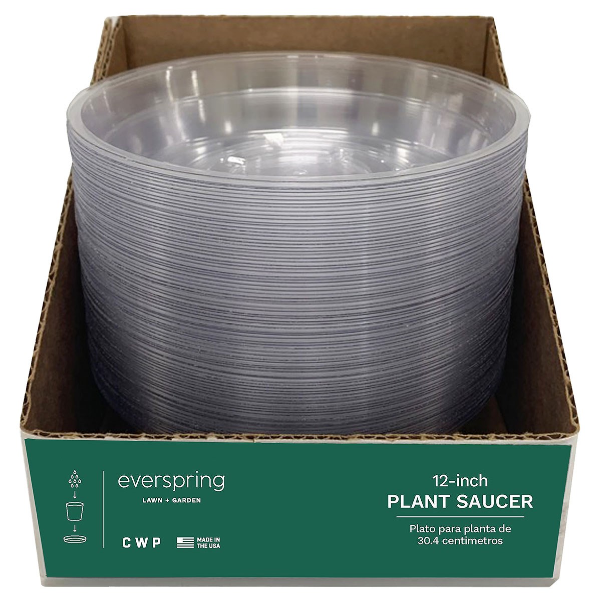 CWP 12" Clear Vinyl Plant Saucer Retail Ready Packaging