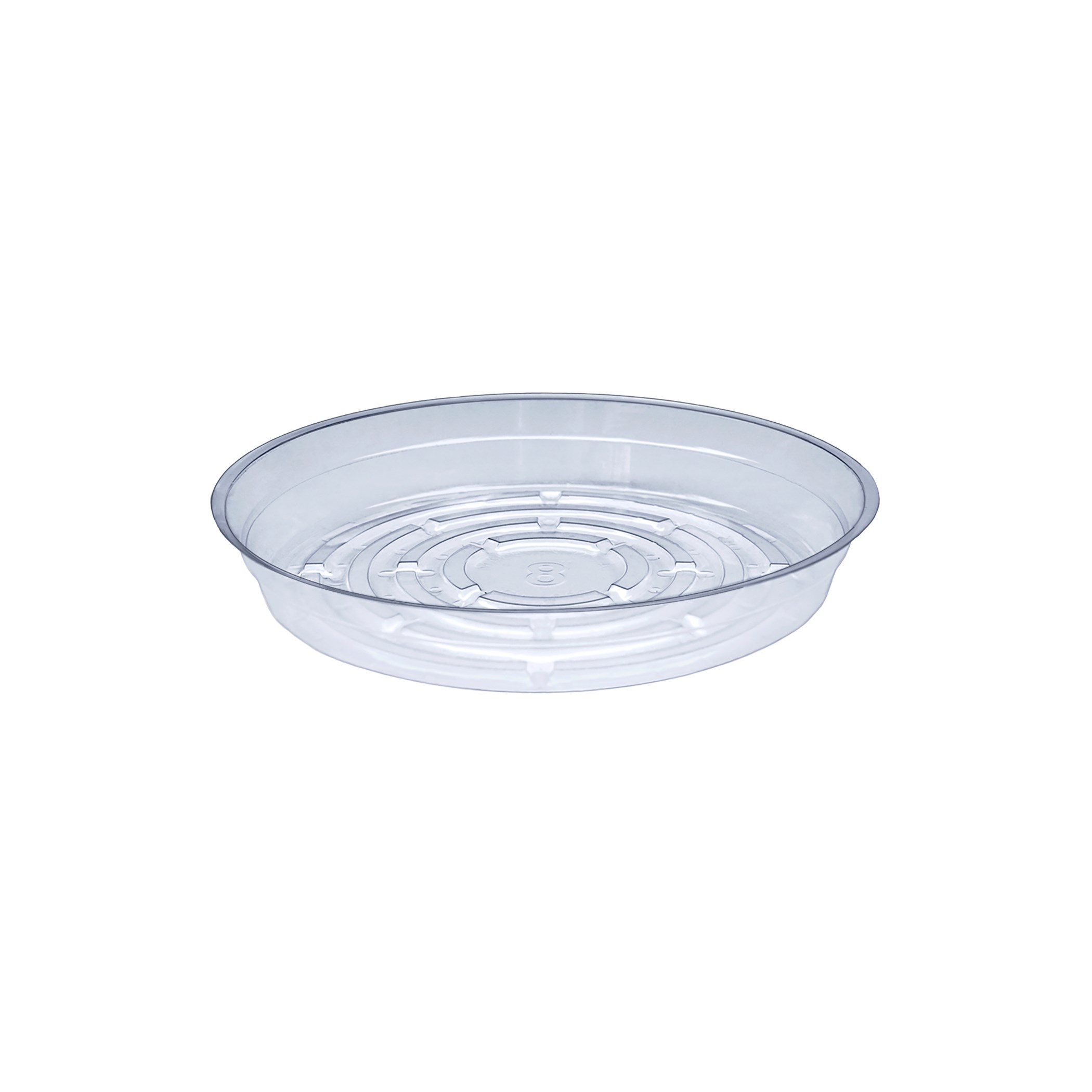 CWP 8" Clear Vinyl Plant Saucer — priced per each; minimum 50; multiples of 50