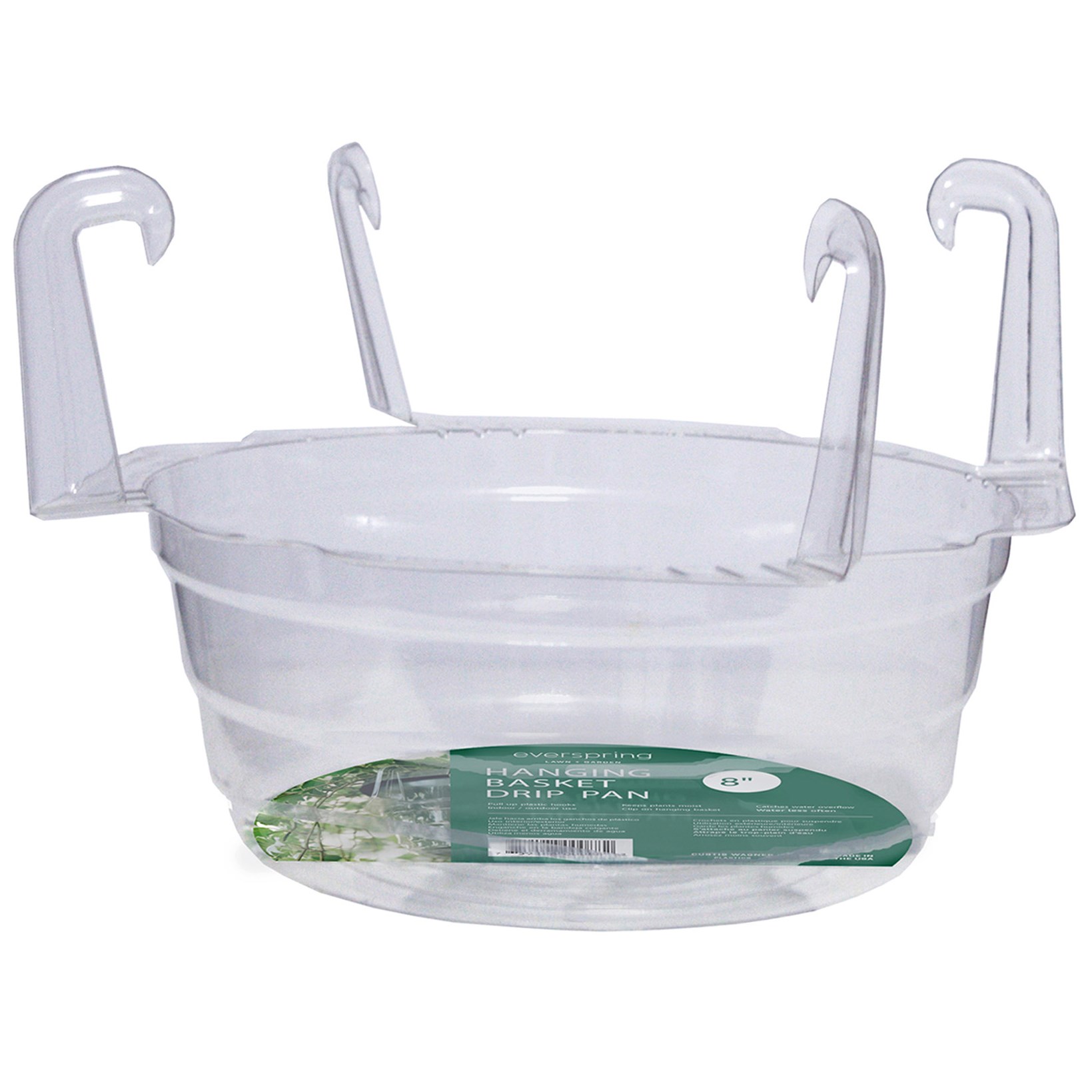 CWP 8" Hanging Basket Drip Pan with PDQ — priced per each; minimum 50; multiples of 50