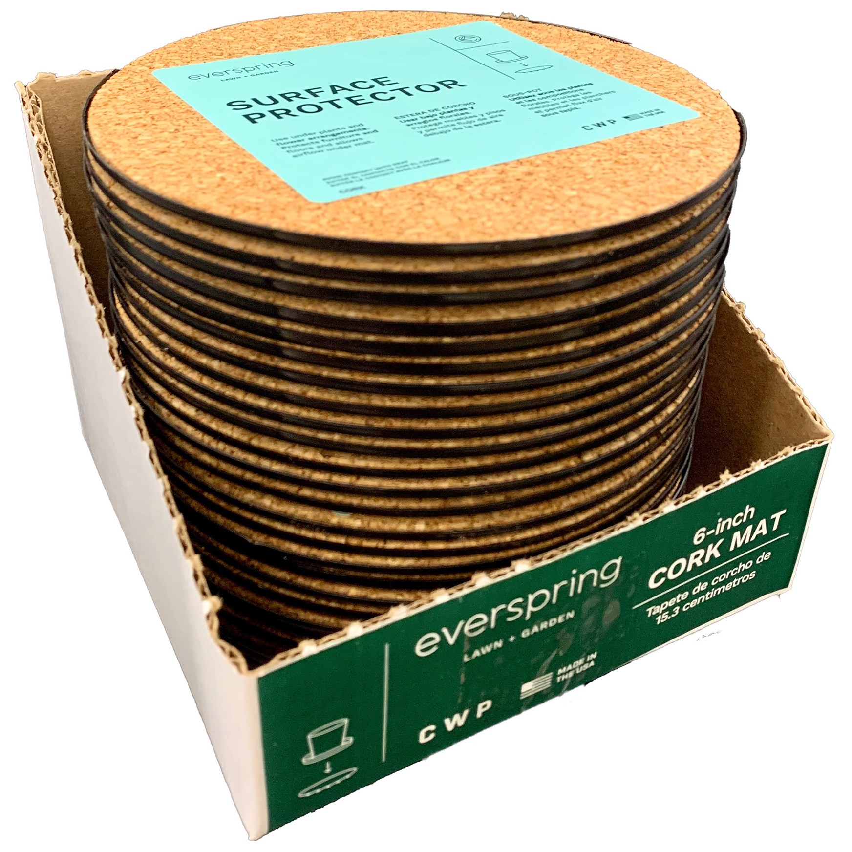 CWP 6" Cork Plant Mat Retail Ready Packaging
