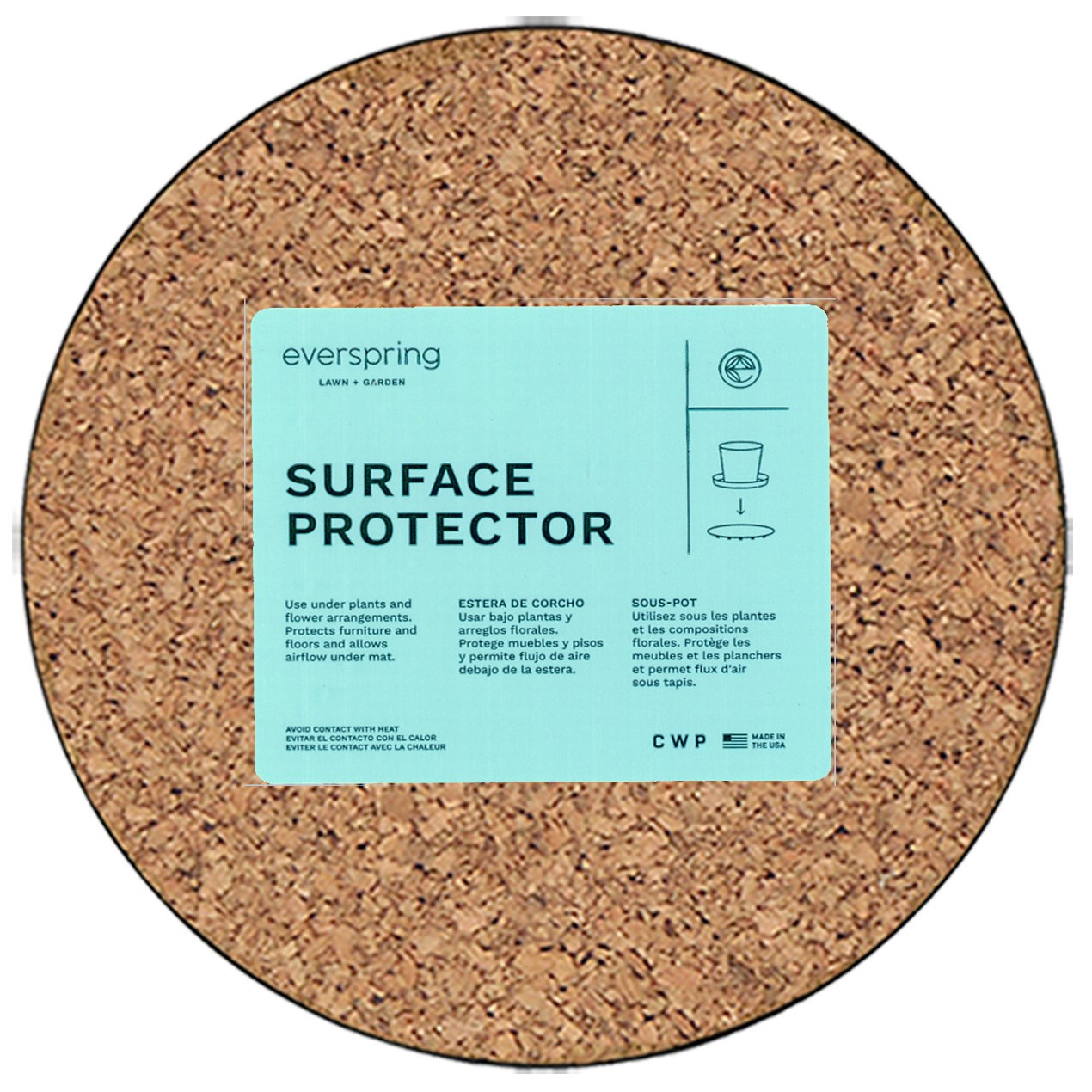 CWP 8" Cork Plant Mat w/ PDQ