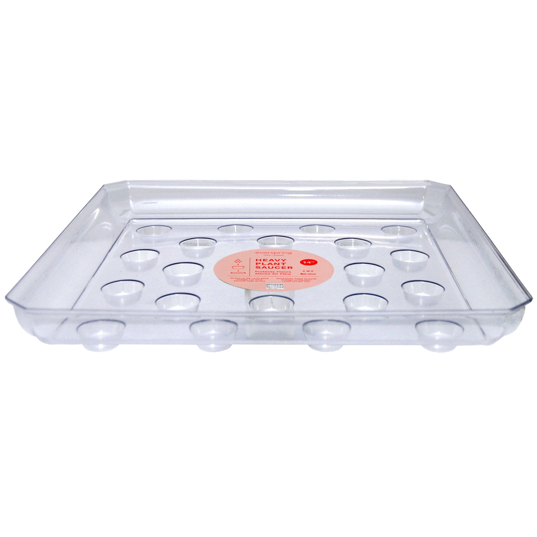 CWP 14" Square Carpet Saver Heavy Footed Saucer