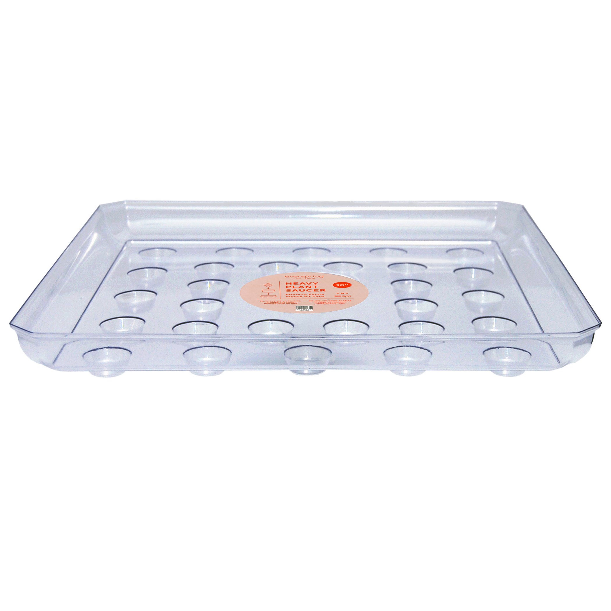 CWP 16" Square Carpet Saver Heavy Footed Saucer