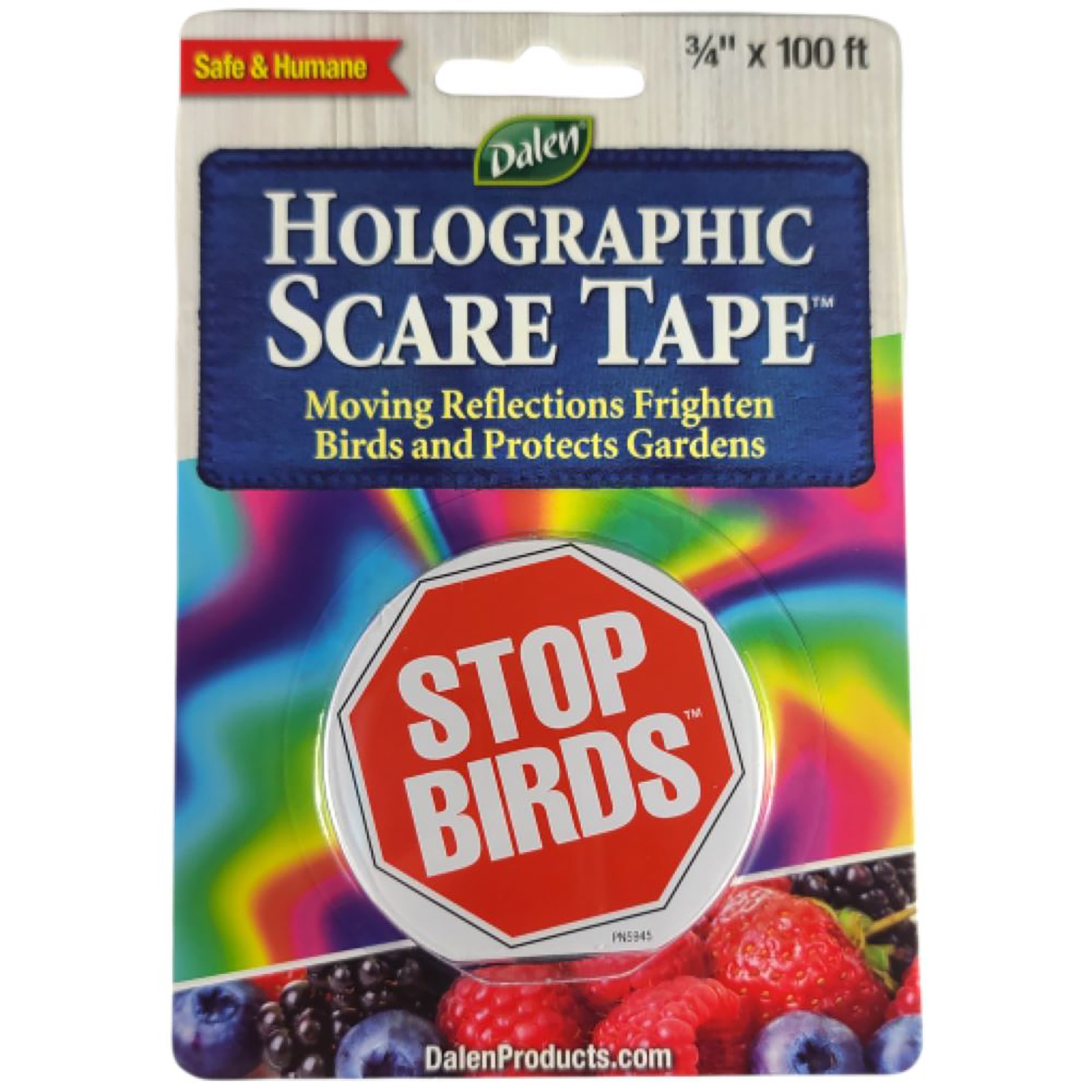 Dalen 3/4"x100' Holographic Bird Scare Tape — priced per each; minimum 12; multiples of 12