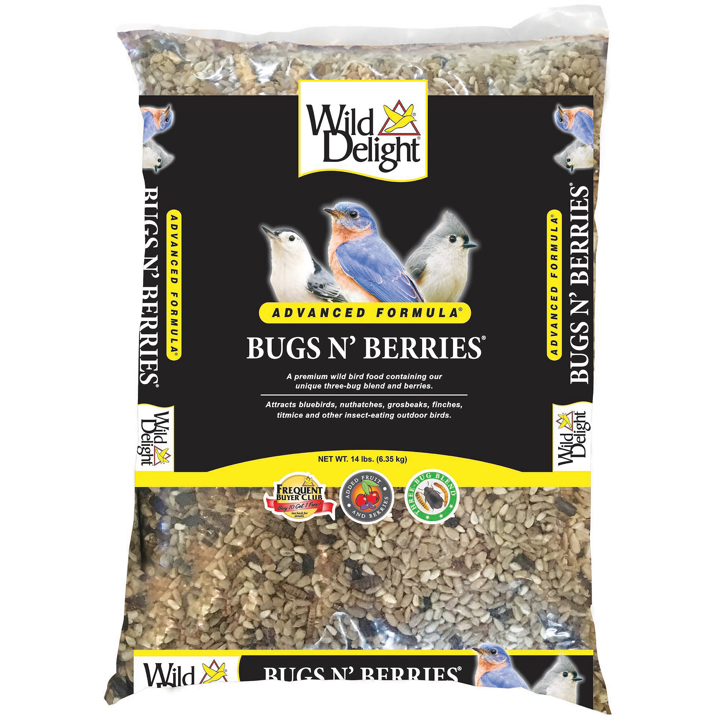 Wild Delight 14# Bugs N' Berries Bird Seed — priced per each; minimum 3; multiples of 3