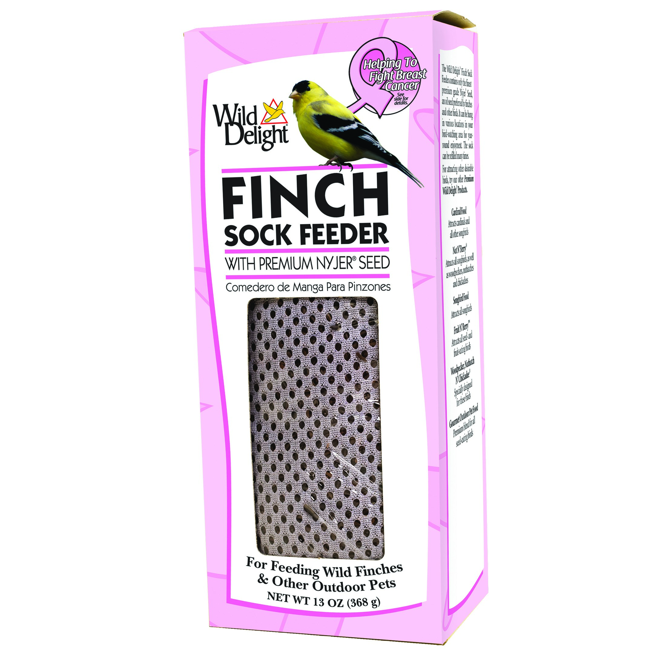 Wild Delight Pink Finch Sock With Nyjer — priced per each; minimum 12; multiples of 12