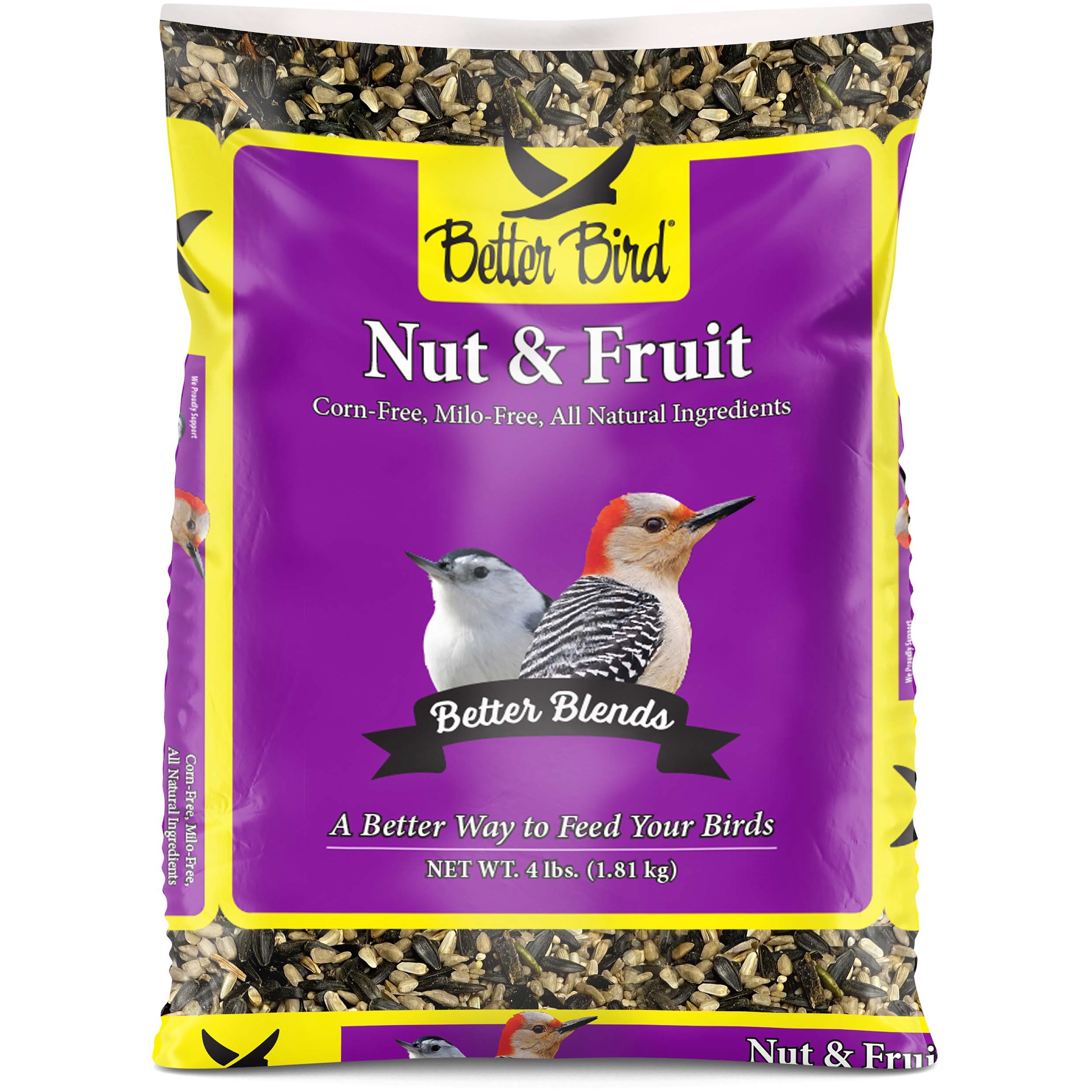 Better Bird 4# Nut & Fruit Bird Seed — priced per each; minimum 6; multiples of 6