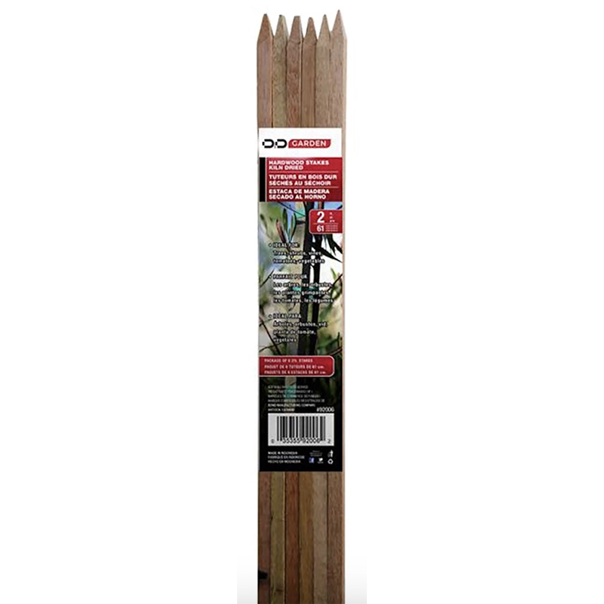 D&D Garden 6ct 3'x1/2"x1/2" Hardwood Stakes