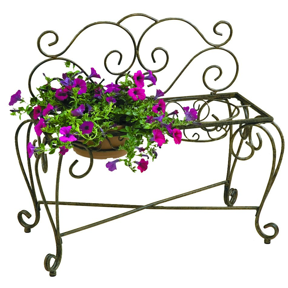 Deer Park 2 Pot Bench Planter Black