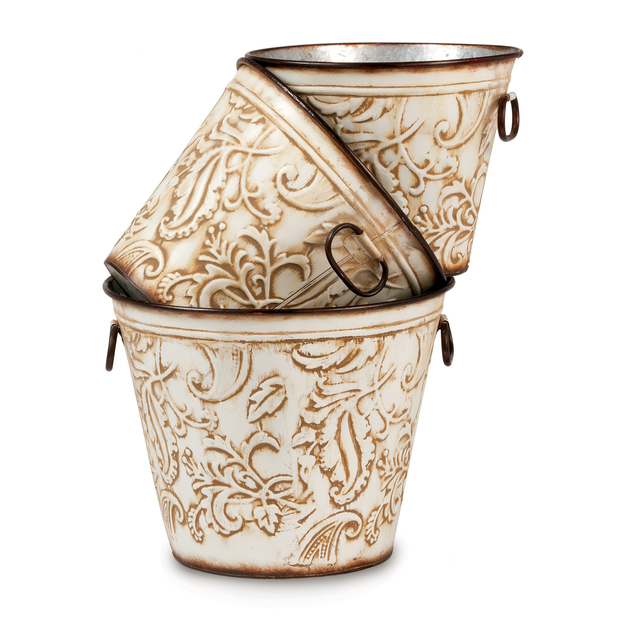 Deer Park Round Venetian Planters Set of 3
