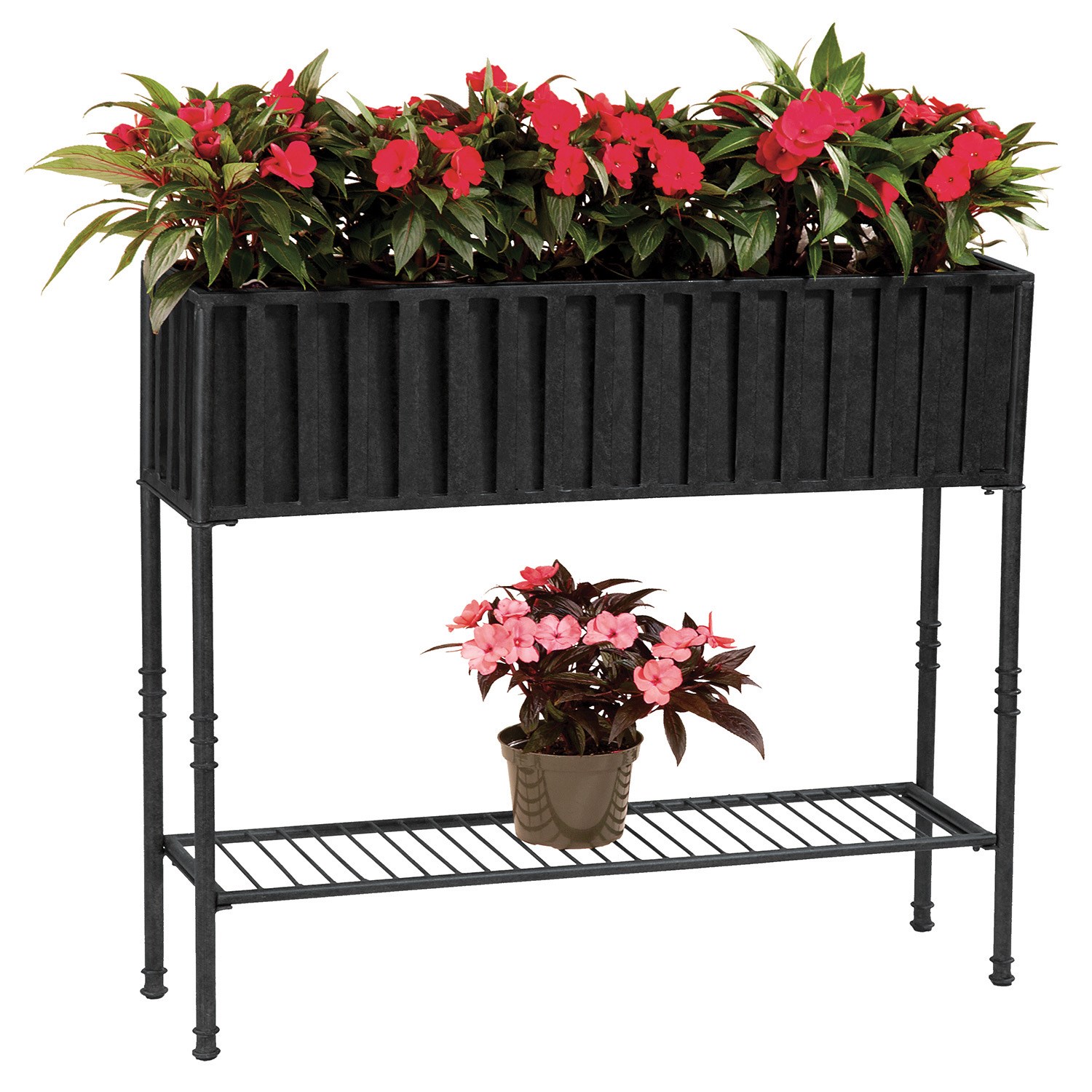 Deer Park 35" Solera Planter w/ Tin Liner Black