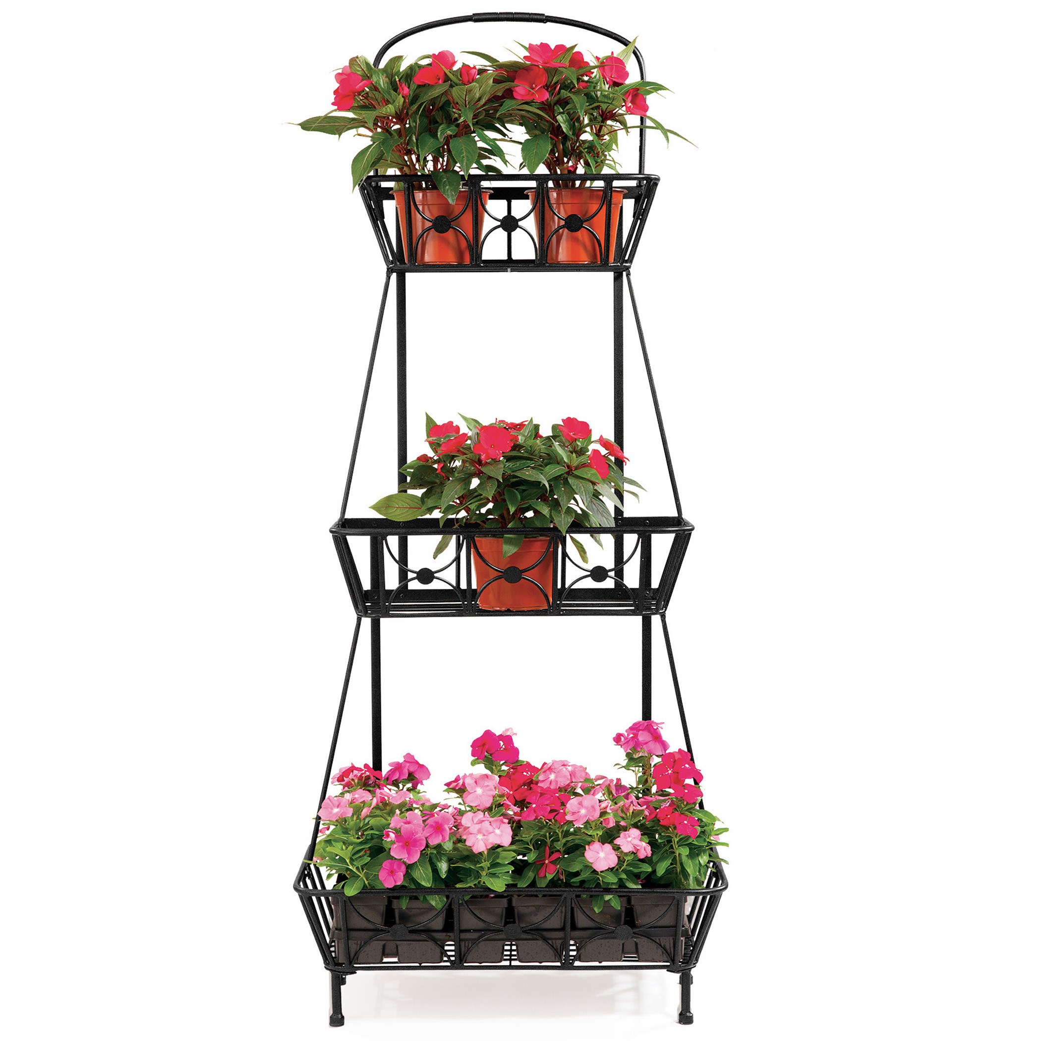 Deer Park 3 Basket Floor Planter Black
