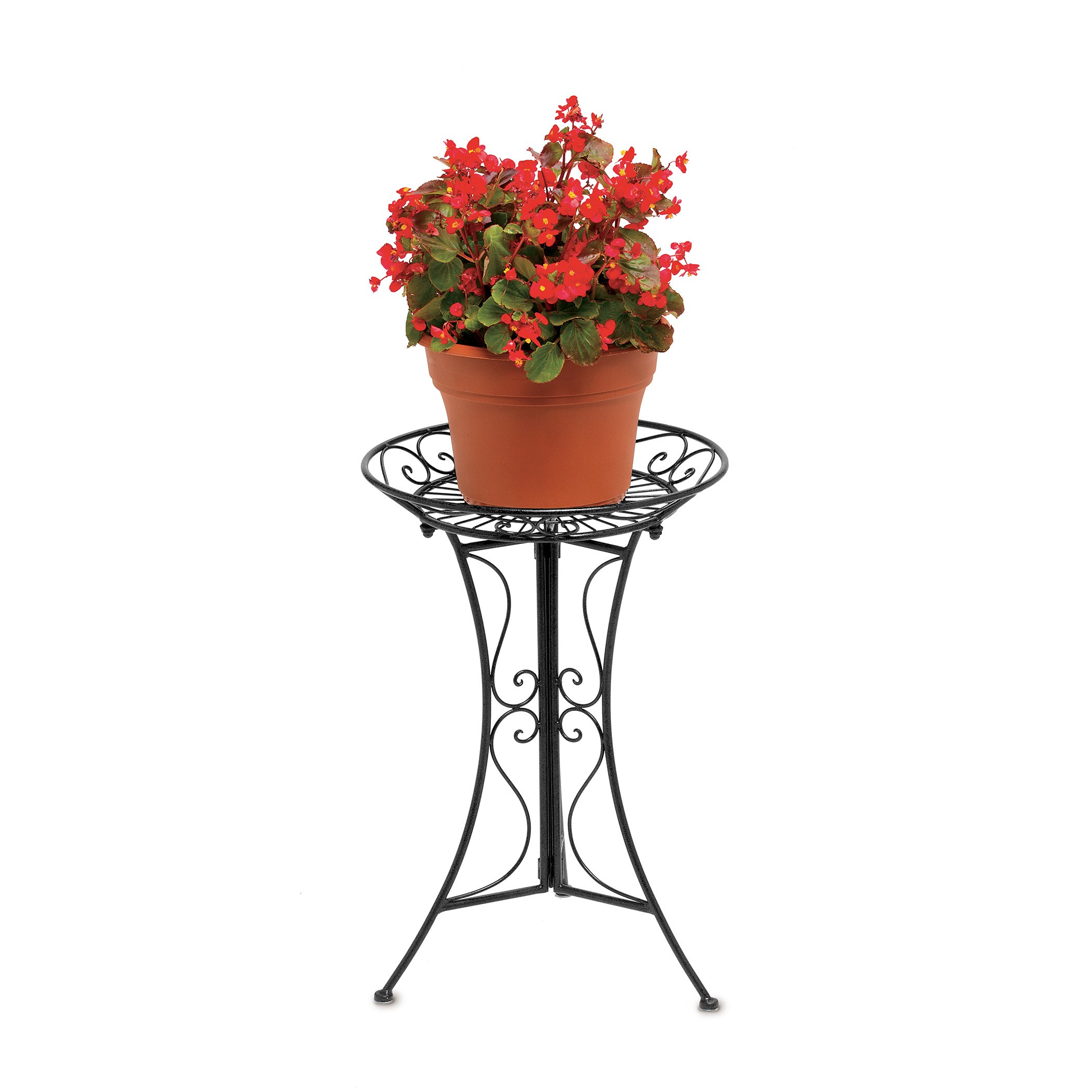 Deer Park Sunburst Round Plant Stand Black — priced per each; minimum 4; multiples of 4