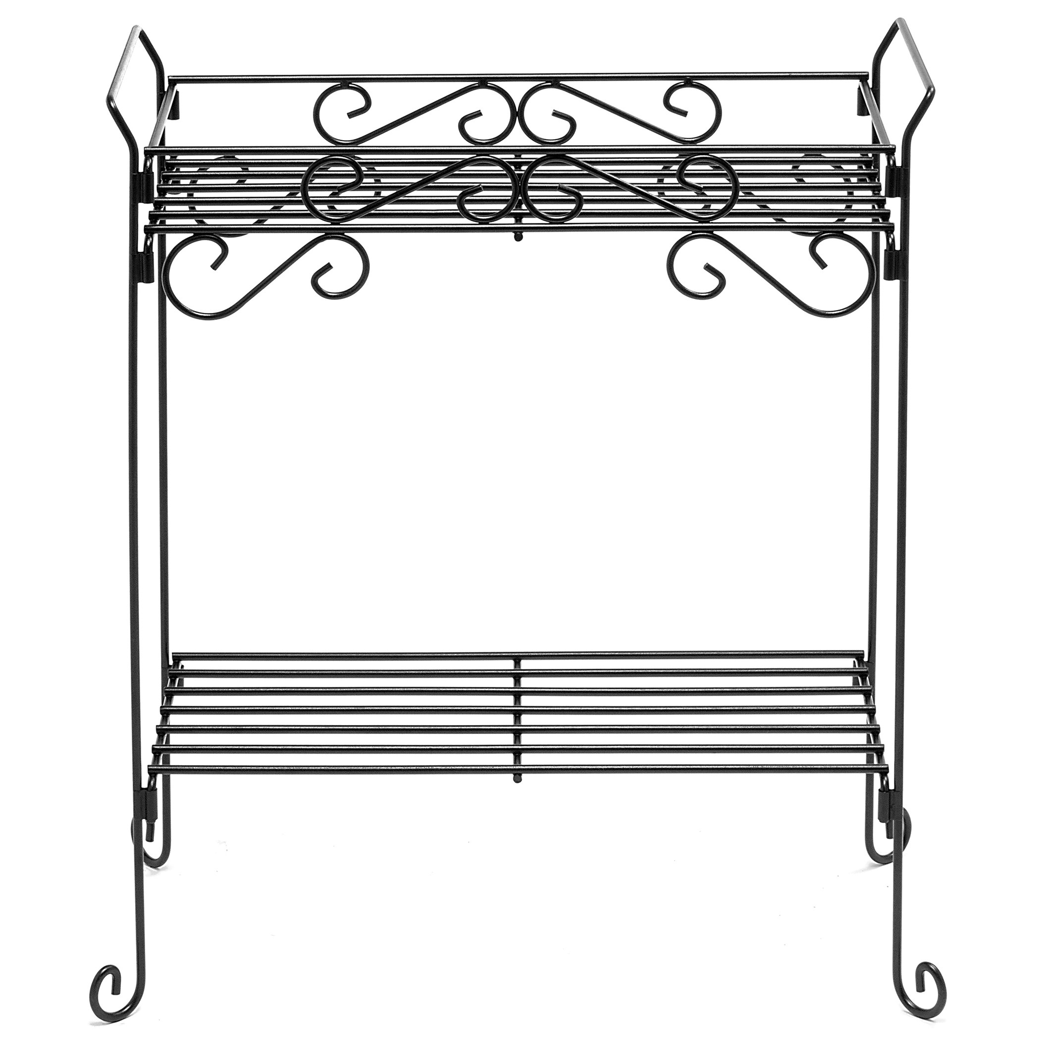Deer Park 2 Tier Rectangular Plant Stand Black