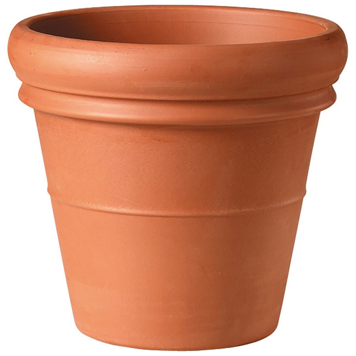 Deroma 18.5" Heavy Rim Pot Terra Cotta Full Pallet — priced per each; minimum 24; multiples of 24