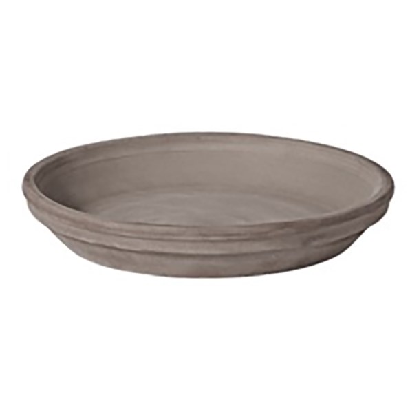 Deroma 6.7" Saucer Grafite Clay Casepack — priced per each; minimum 24; multiples of 24