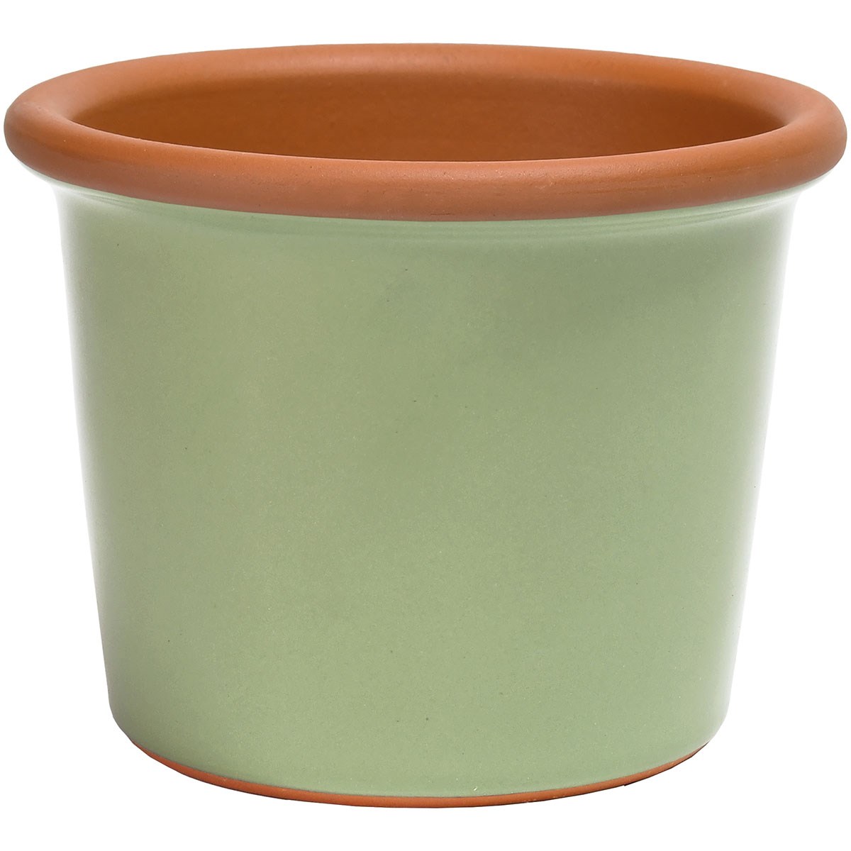 Deroma 5.51" Glazed Cylinder Flower Pot Sage — priced per each; minimum 12; multiples of 12