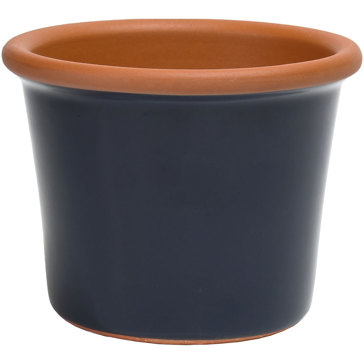 Deroma 4.33" Glazed Cylinder Flower Pot Navy — priced per each; minimum 18; multiples of 18