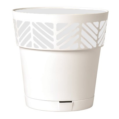 Deroma 9.8" Mosaic Pot Premium Plastic Grey