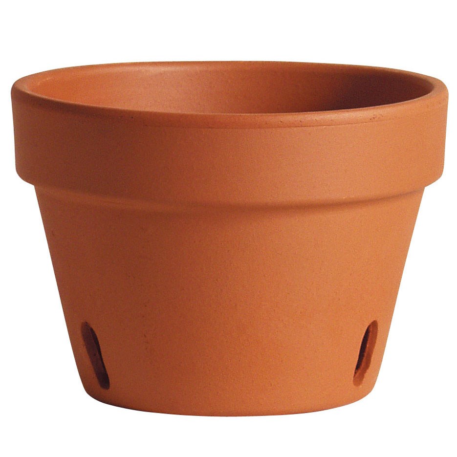 Deroma 8.3" Orchid Pot Terra Cotta Clay Case Pack — priced per each; minimum 12; multiples of 12