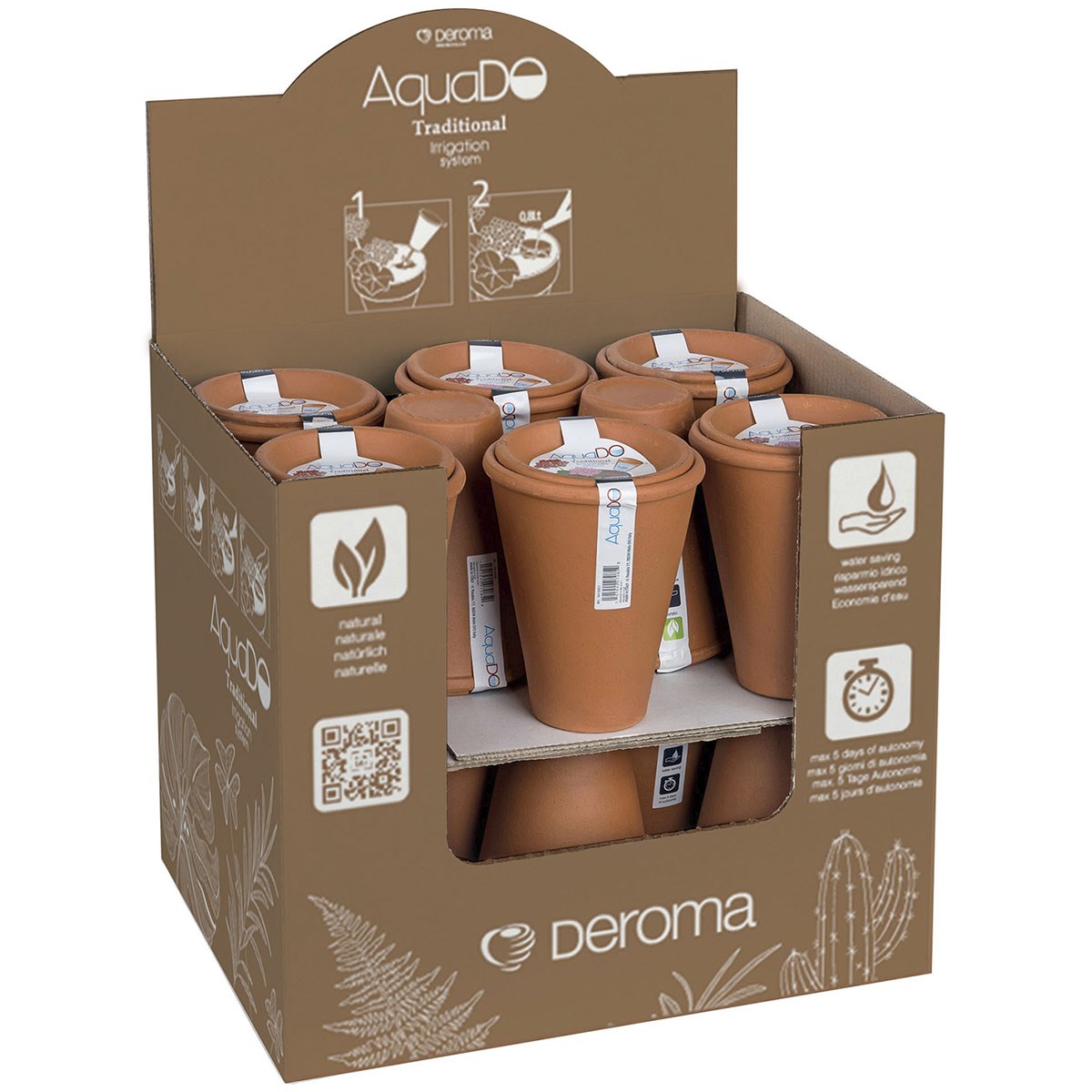 Deroma 16pc 5.9" Aquado Pot Terra Cotta Clay in Display Box - Image 2