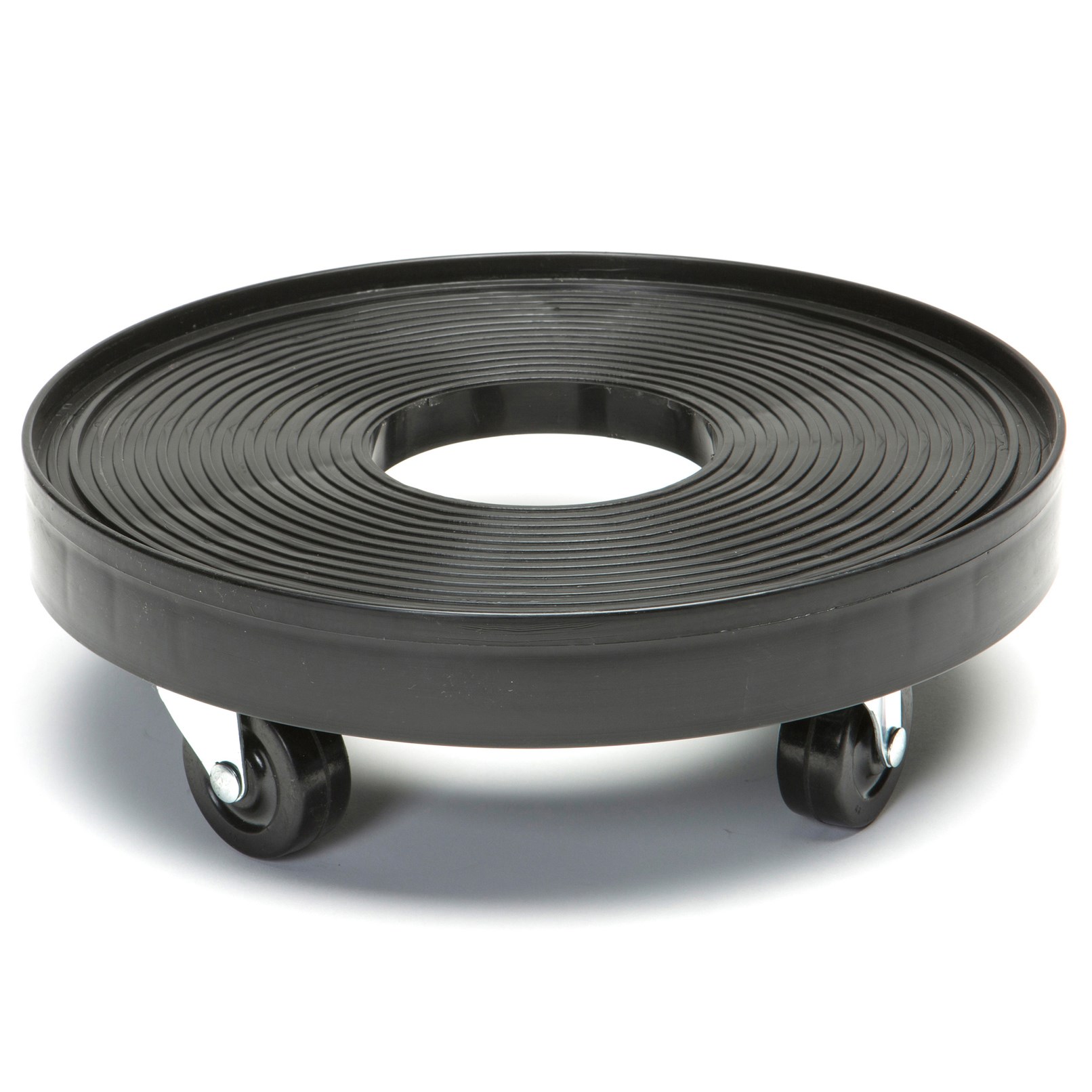 Devault 12" Plant Dolly with Hole Black — priced per each; minimum 8; multiples of 8