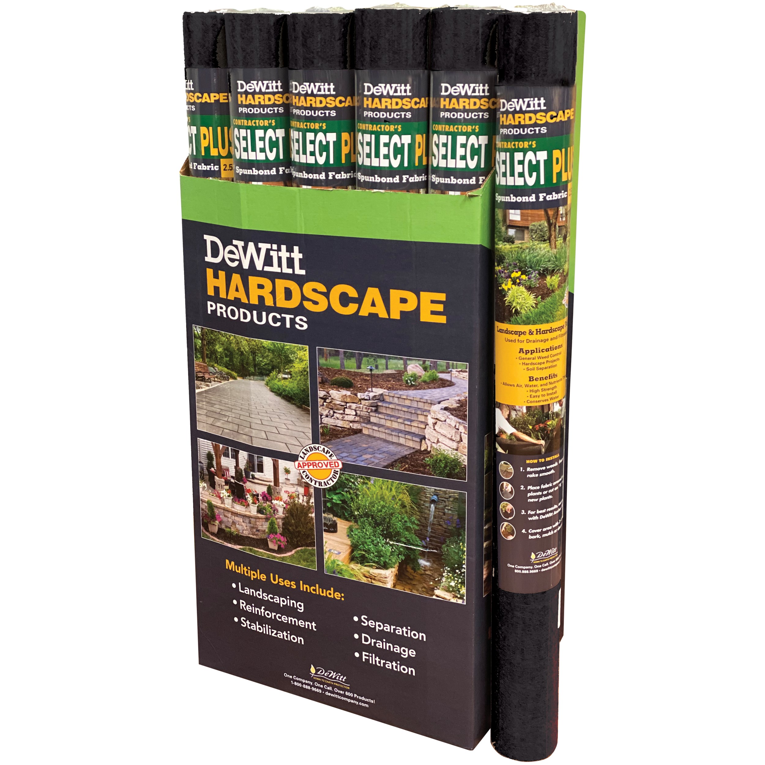 Contractor Select Plus 3'x50' 2.5oz Fabric Black — priced per each; minimum 20; multiples of 20