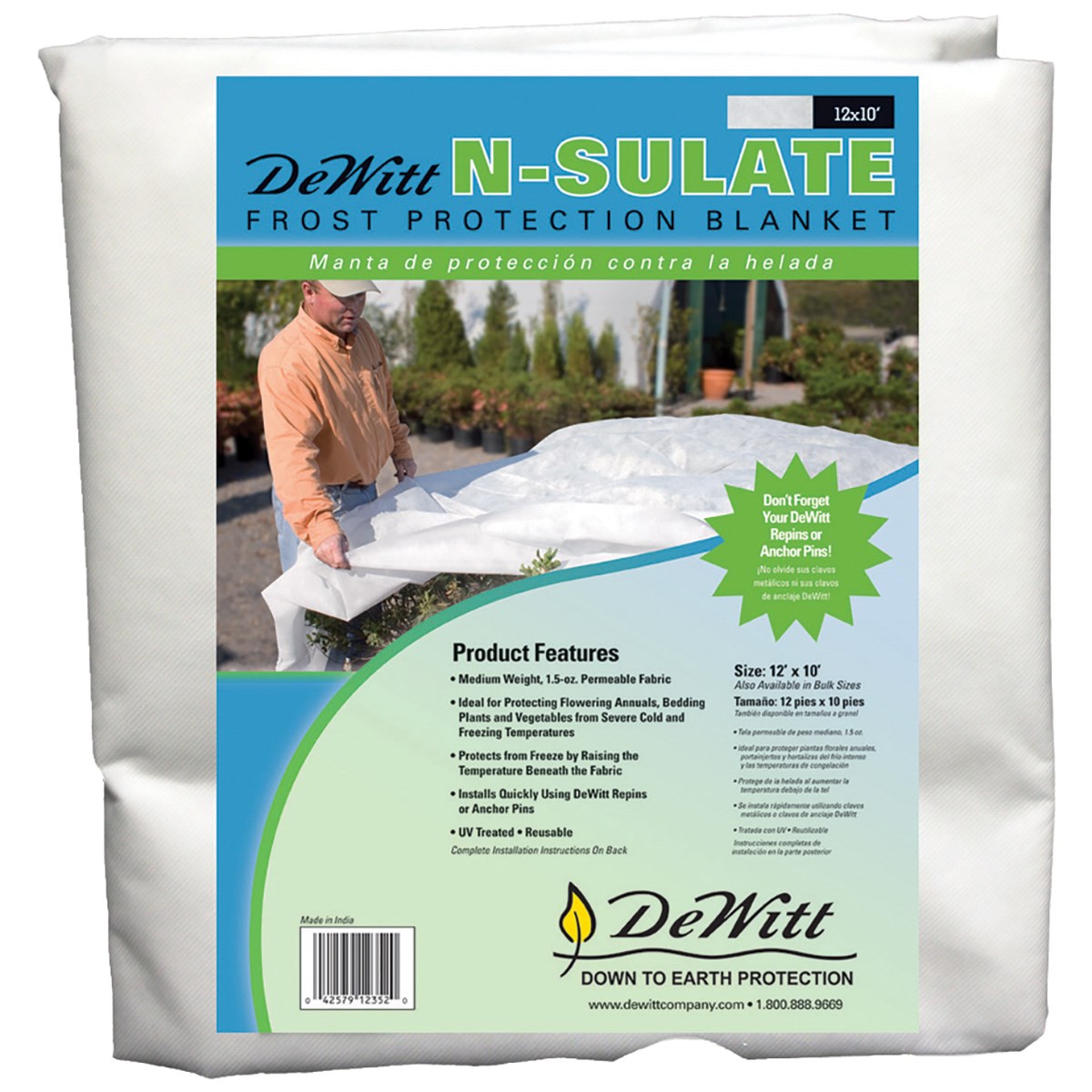 Dewitt 12'x10' Retail N Sulate 1.5oz Plant Protect Fabric