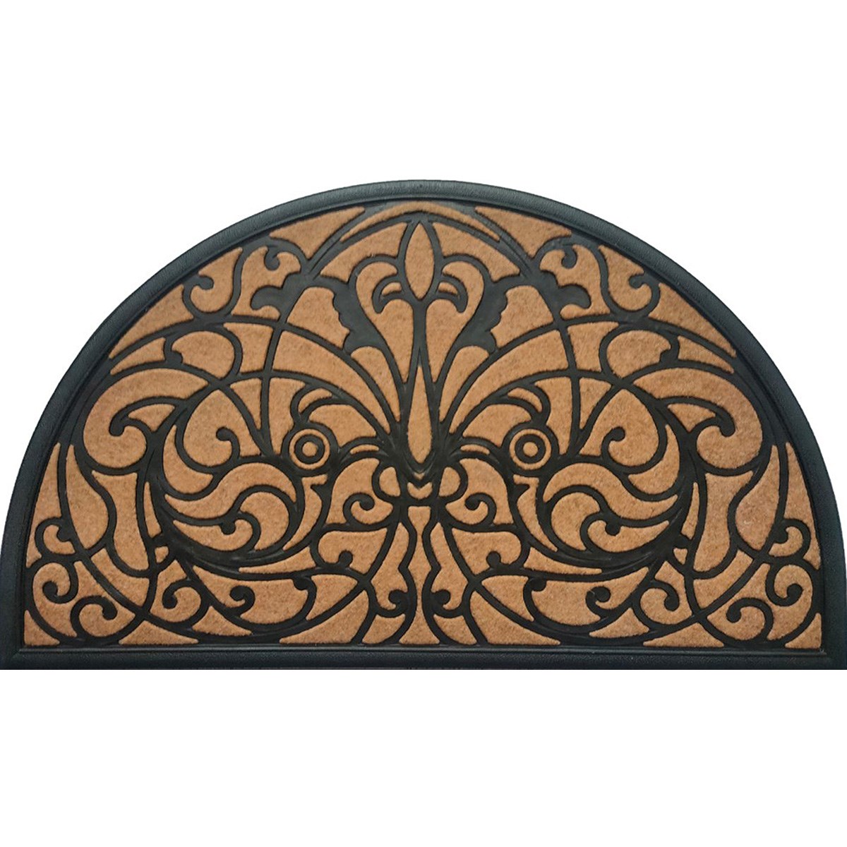 DHTG 18"X30" Rubber/Poly Half Circle Door Mat — priced per each; minimum 6; multiples of 6