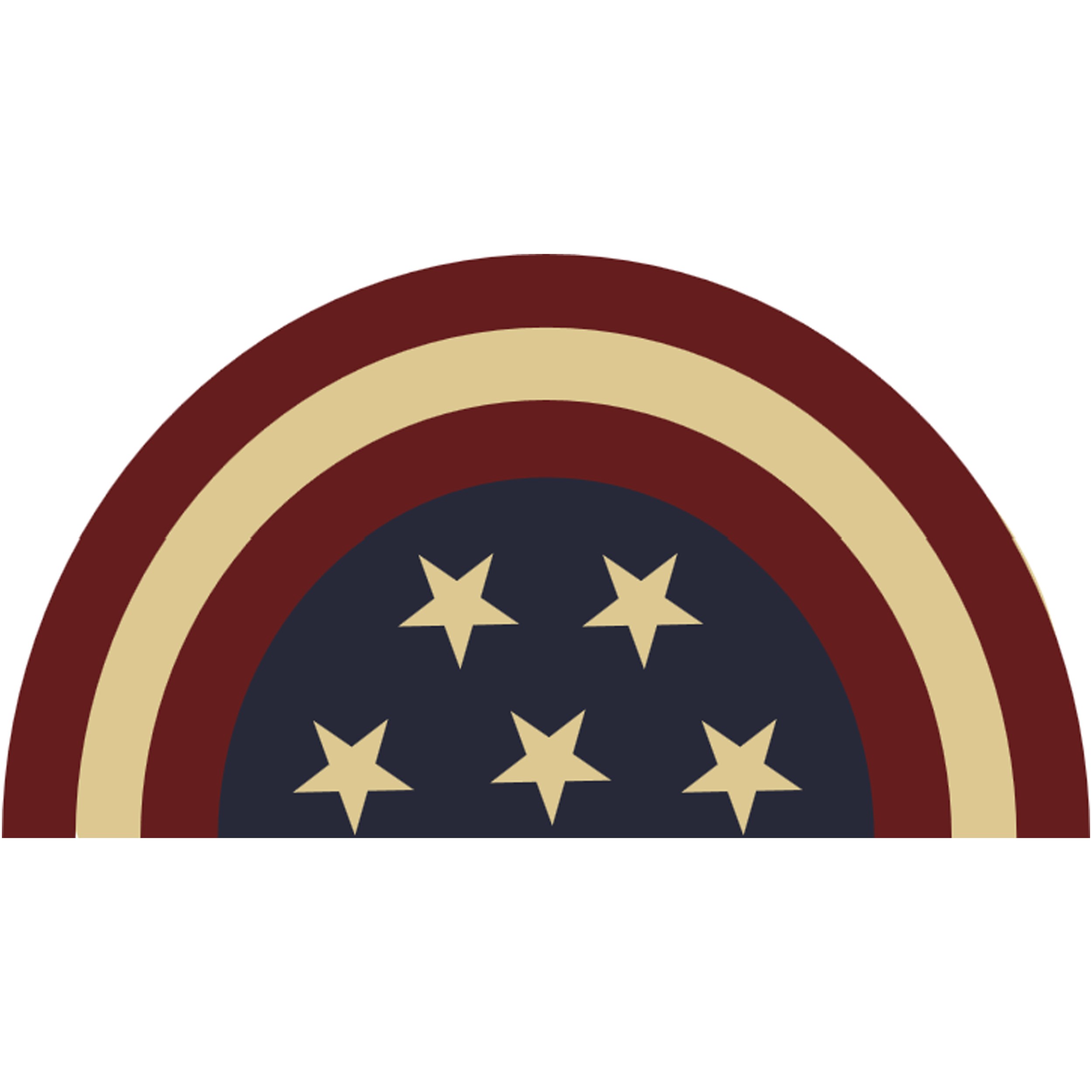DHTG 18x28 Americana Coir Mat Half Moon Stars — priced per each; minimum 6; multiples of 6
