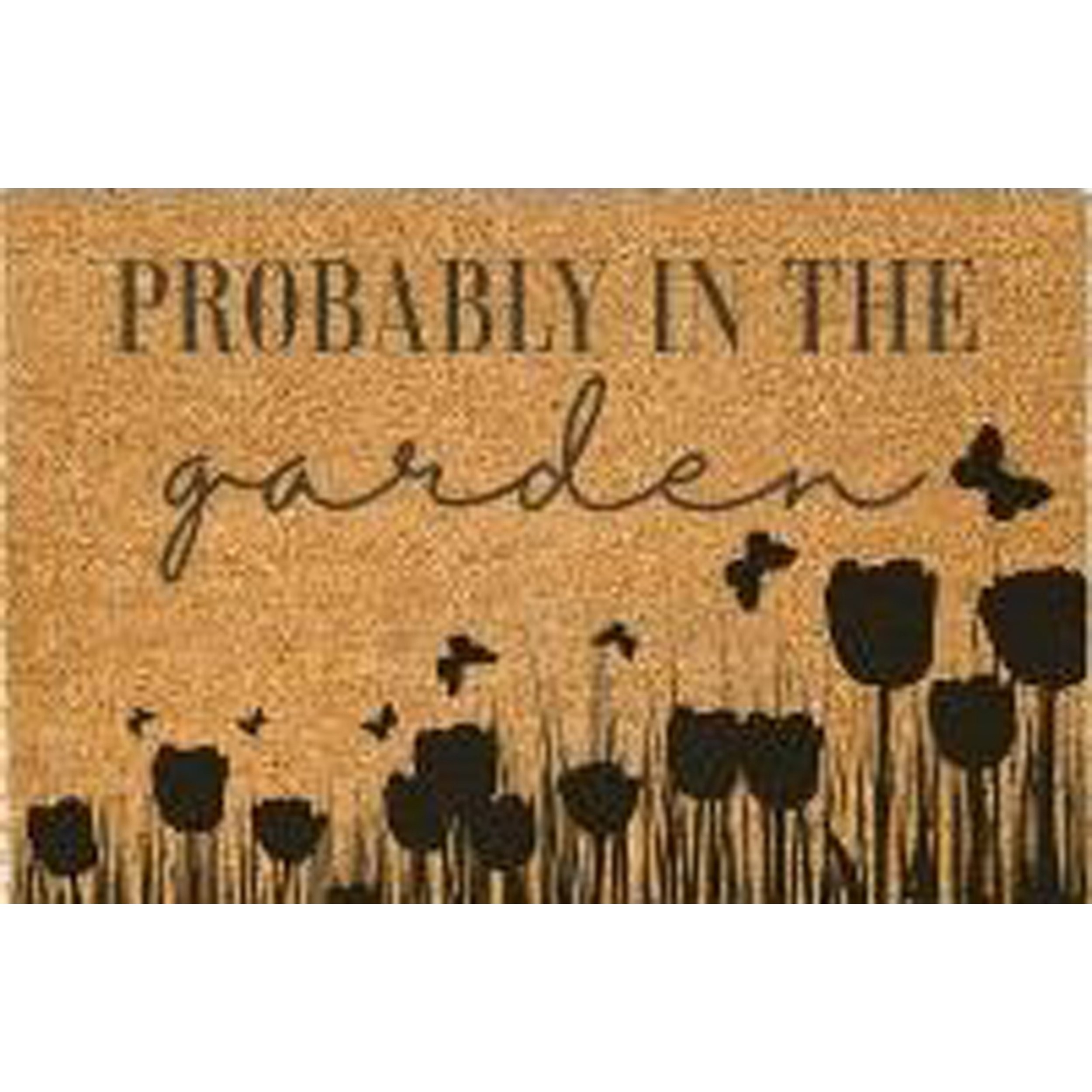 DHTG 18x28 PVC Coir Mat Probably In The Garden — priced per each; minimum 6; multiples of 6