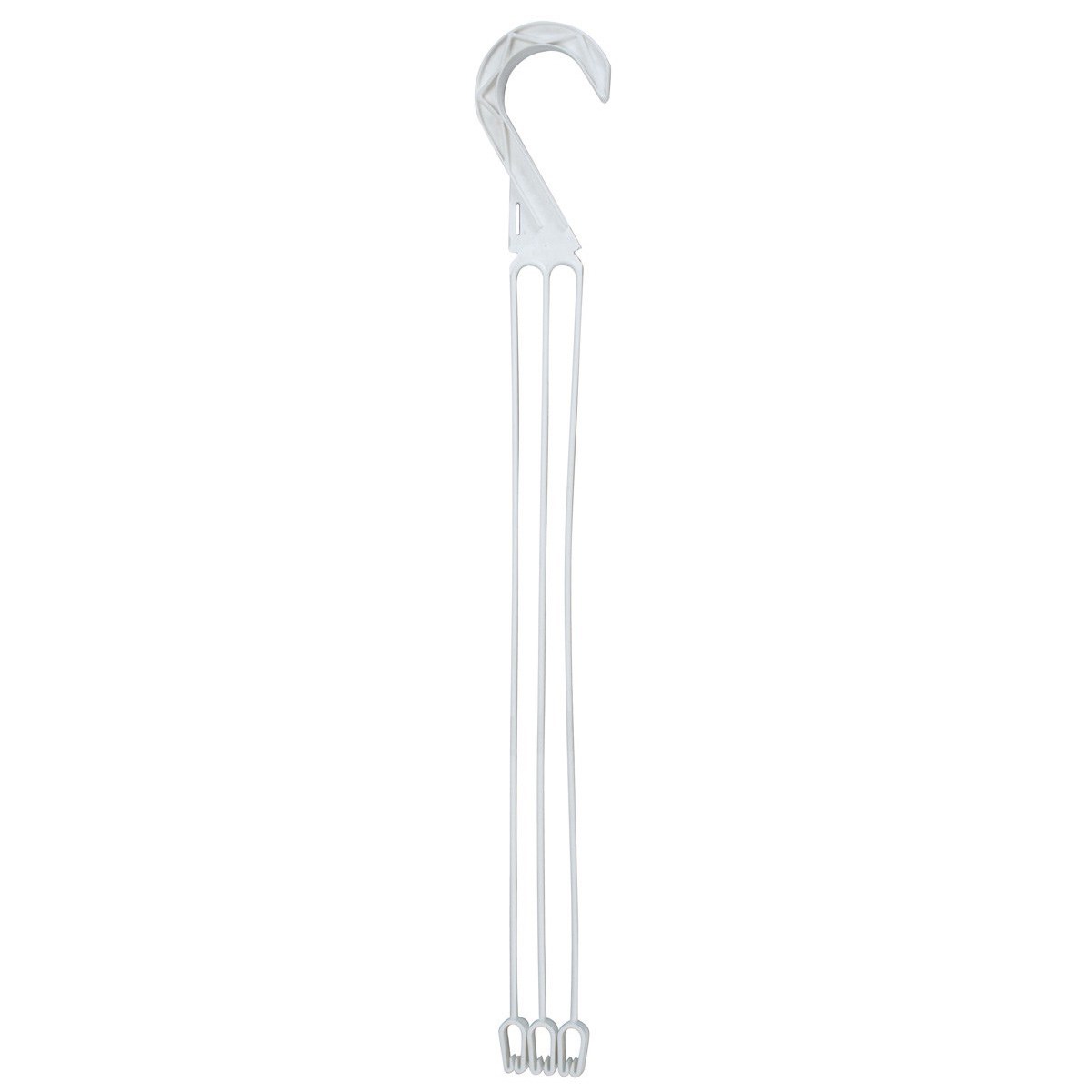 DLN E10L LONG 3 STRAND PLASTIC HANGER WHITE 50/BG — Single Unit