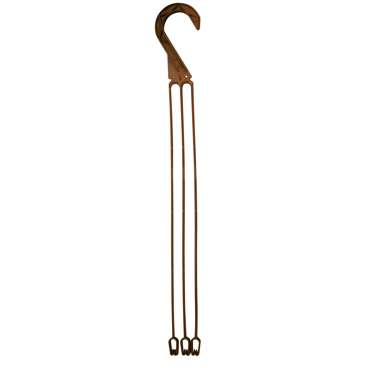 DLN E10L Long 3-Strand Plastic Hanger Chocolate Brown 50/BG — Single Unit