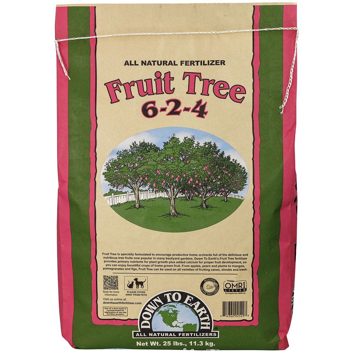 Down to Earth 25# Fruit Tree 6-2-4 OMRI — Single Unit