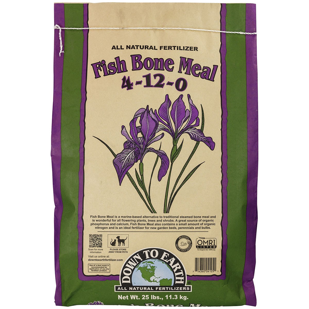 Down to Earth 25# Fish Bone Meal 4-12-0 OMRI