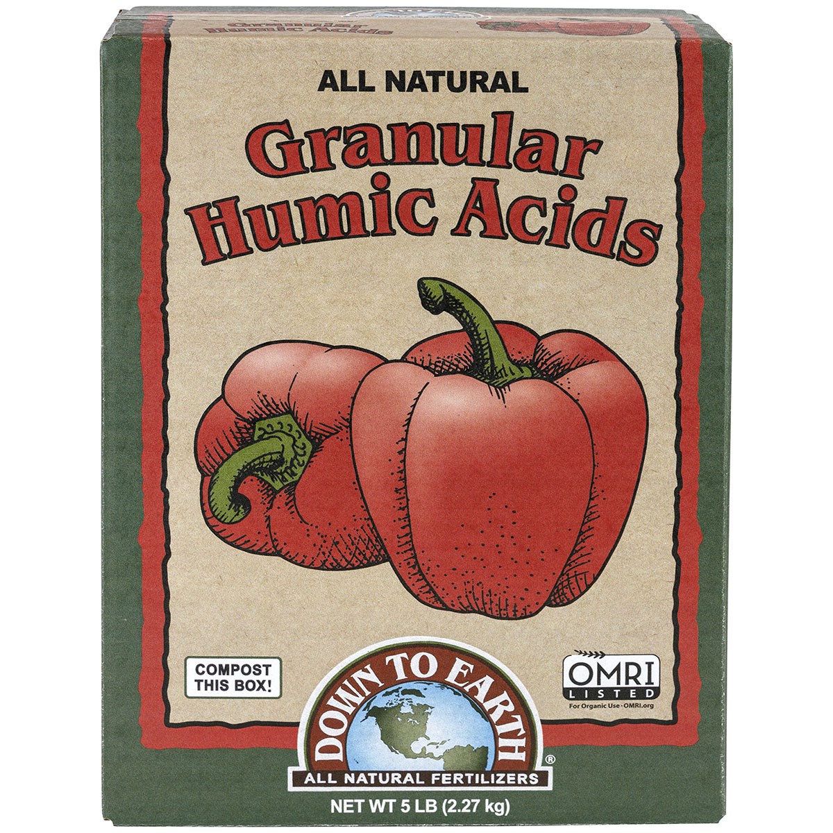 Down to Earth 5# Granular Humic Acids OMRI — priced per each; minimum 6; multiples of 6