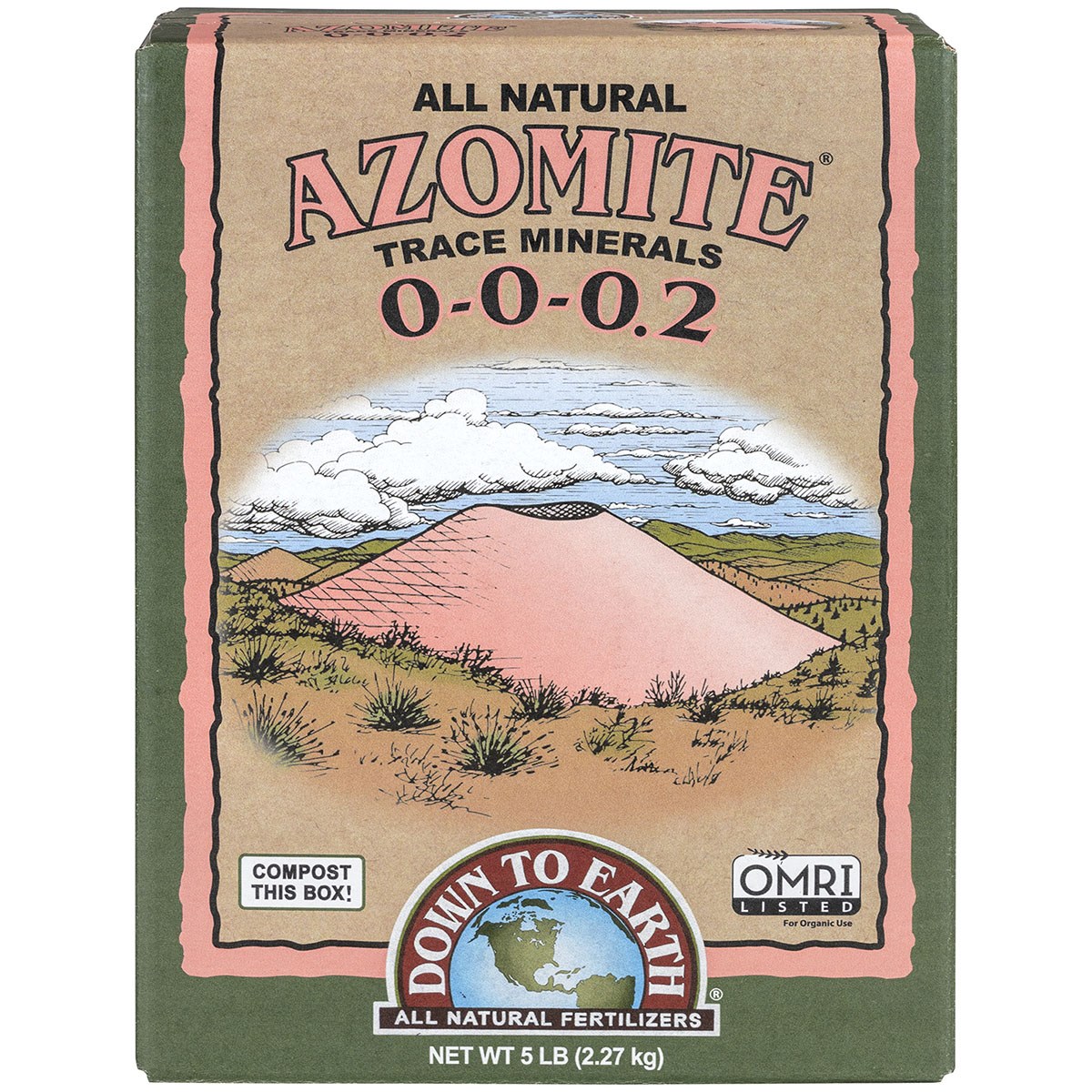 Down to Earth 5# Azomite Sr Powder OMRI — priced per each; minimum 6; multiples of 6