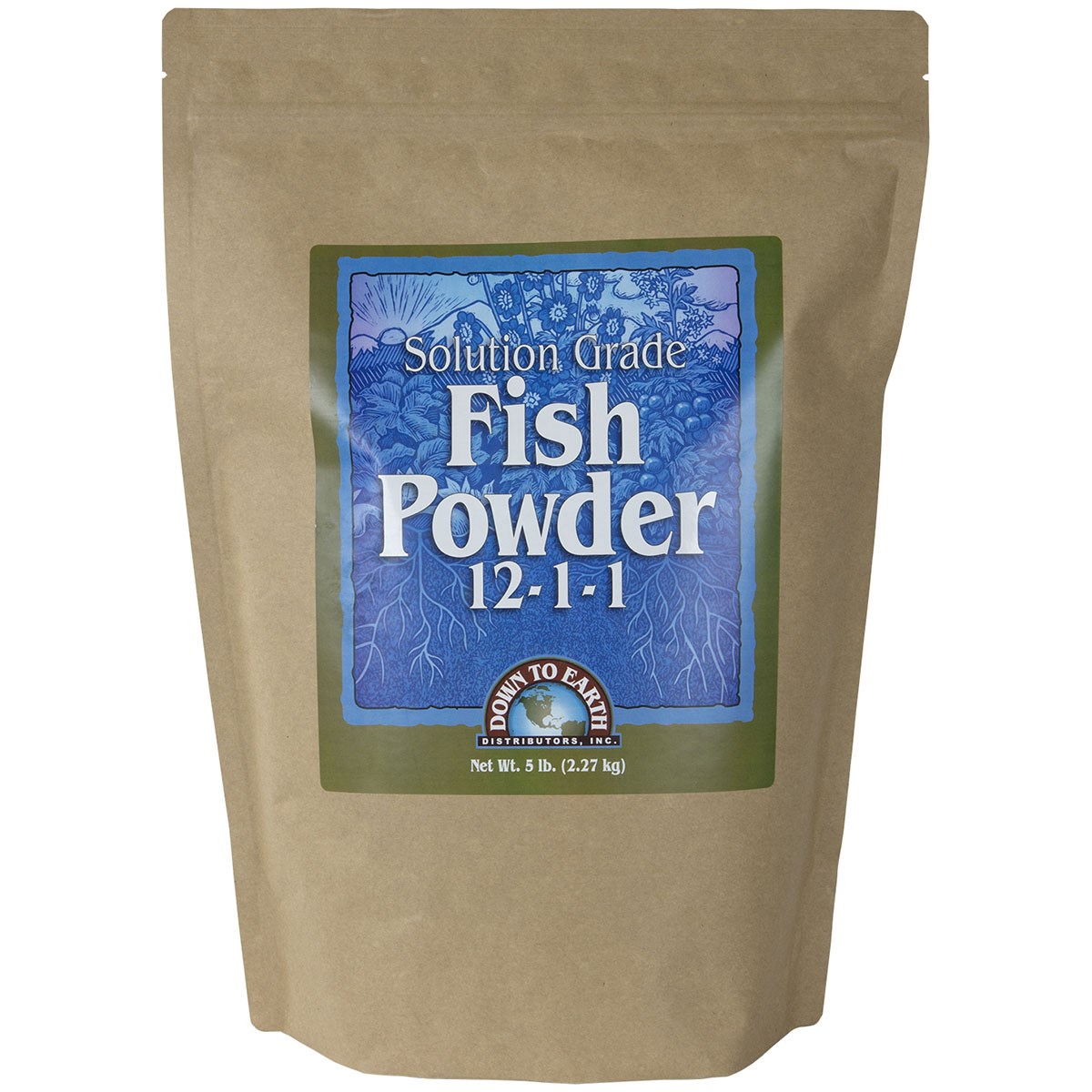 Down to Earth 5# Fish Powder 12-1-1 — priced per each; minimum 5; multiples of 5