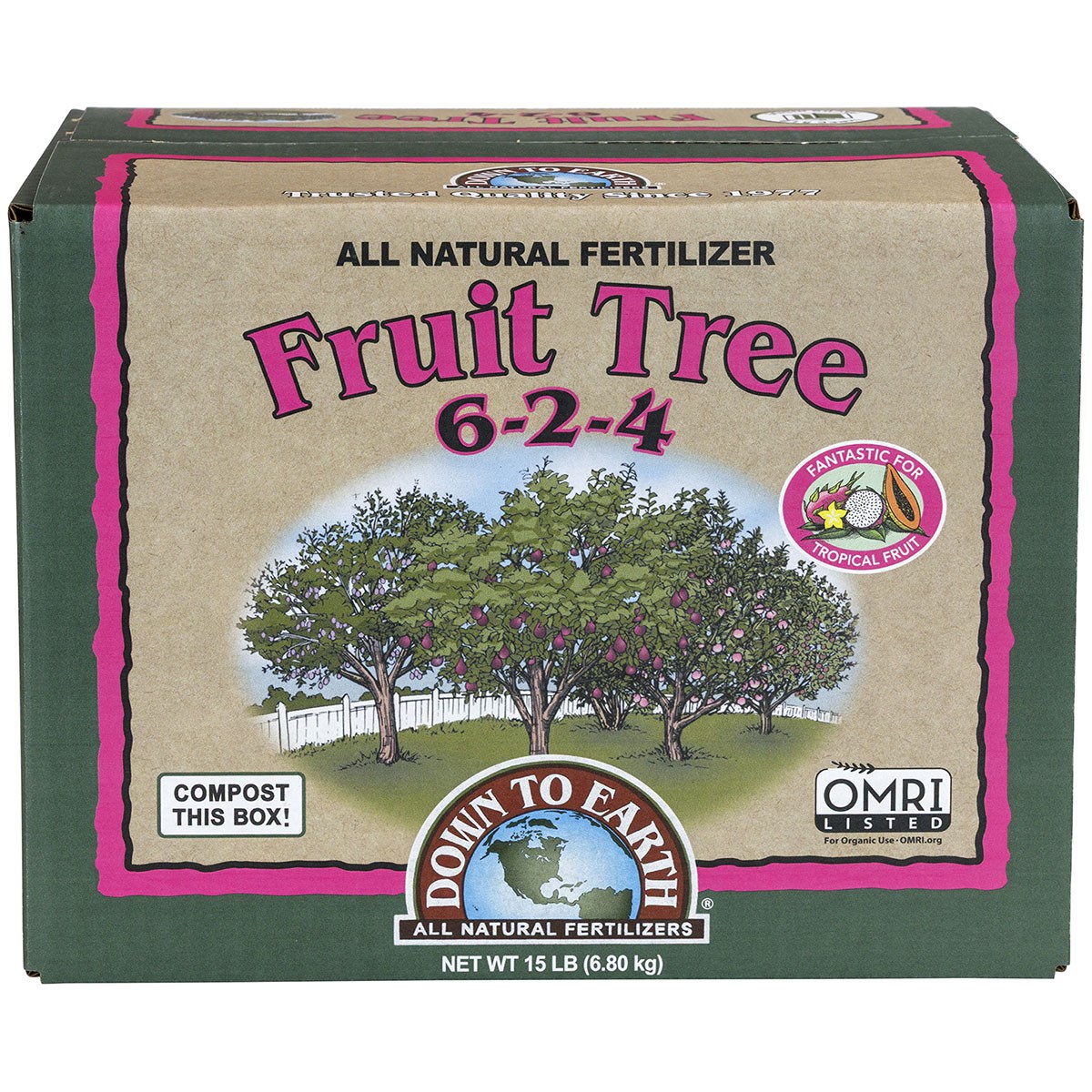 Down to Earth 15# Box Fruit Tree 6-2-4 (3pk of 5#)