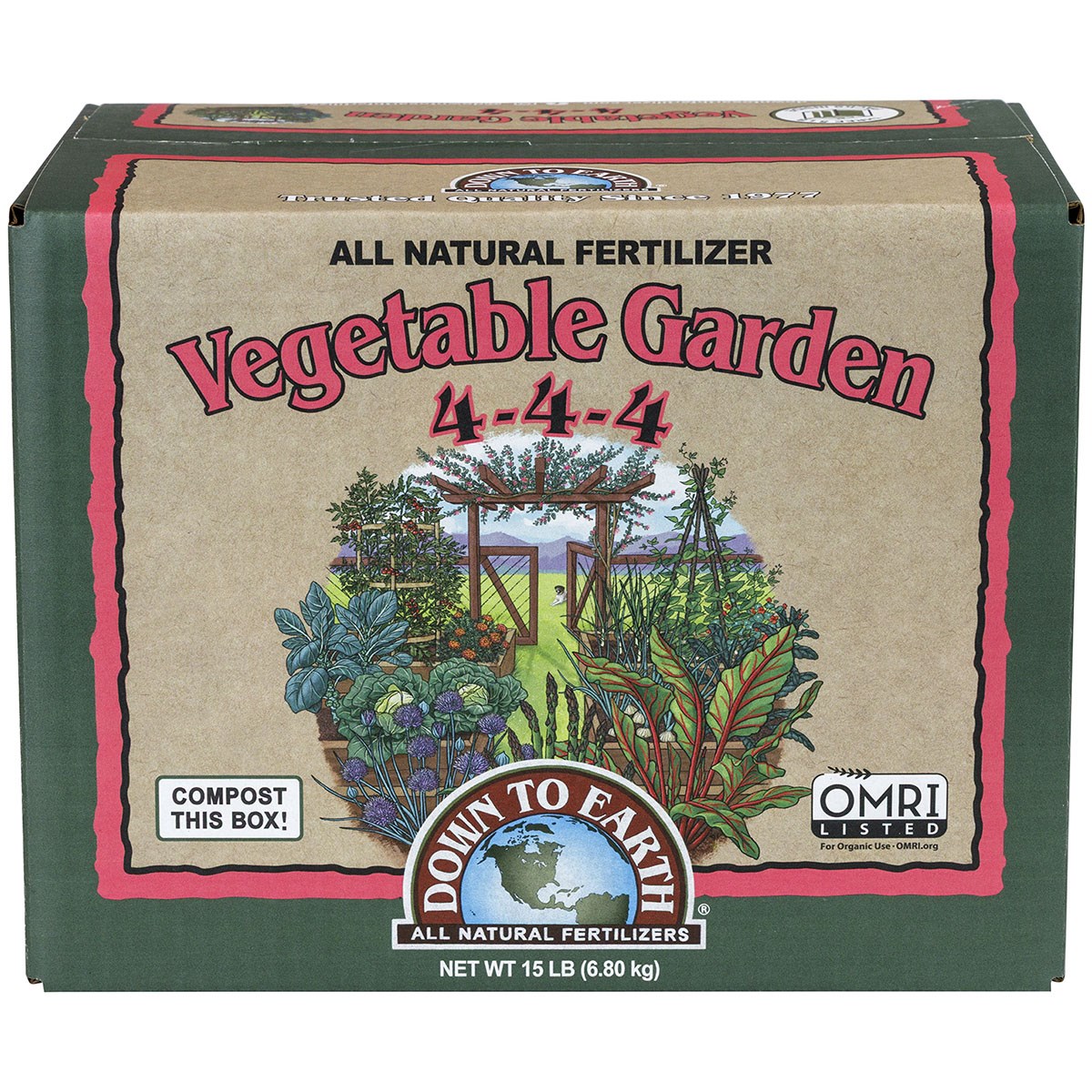 Down to Earth 15# Box Vegetable Garden 4-4-4 (3pk of 5#)