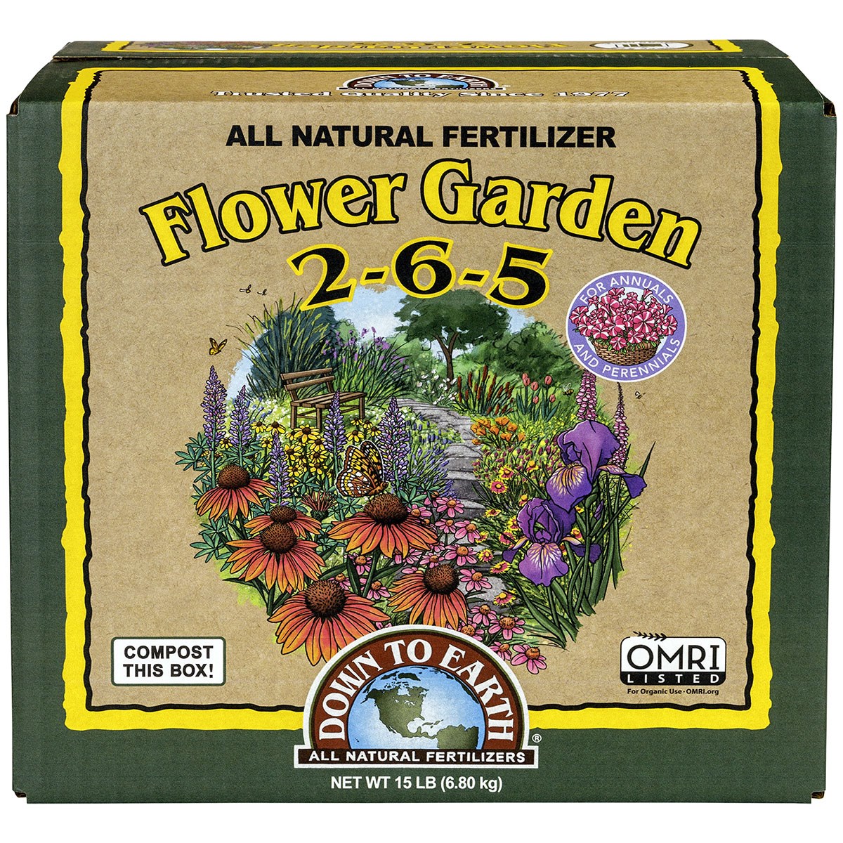 Down to Earth 15# Flower Garden 2-6-5 OMRI
