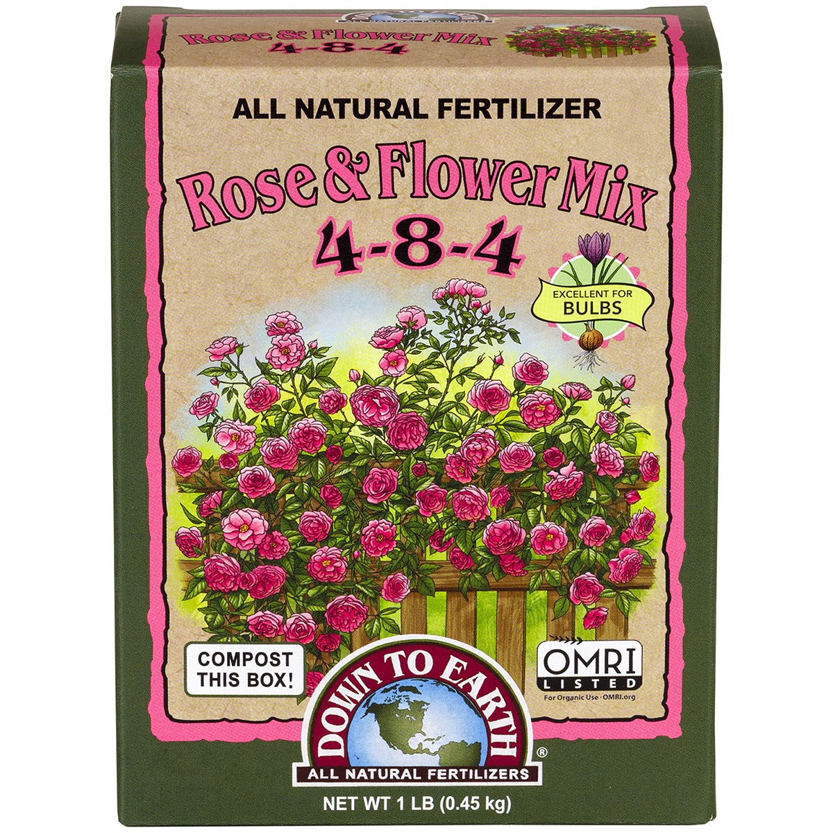 Down to Earth 1# Mini Rose & Flower 4-8-4 — priced per each; minimum 12; multiples of 12