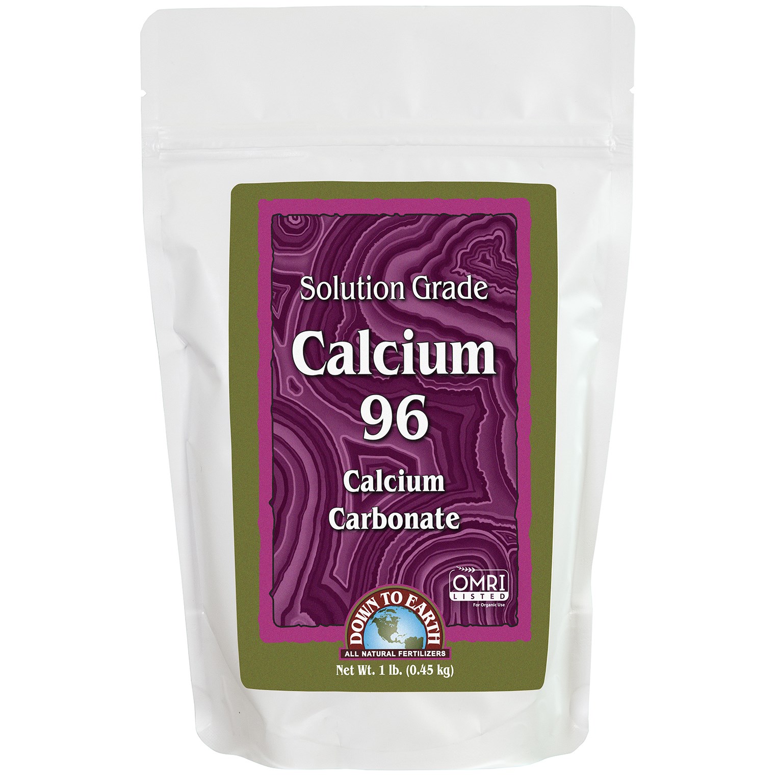 Down to Earth 1# Solution Grade Calcium 96 OMRI — priced per each; minimum 6; multiples of 6