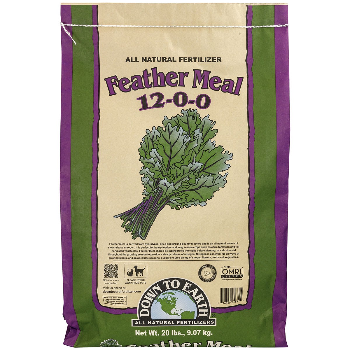 Down to Earth 20# Feather Meal 12-0-0 OMRI