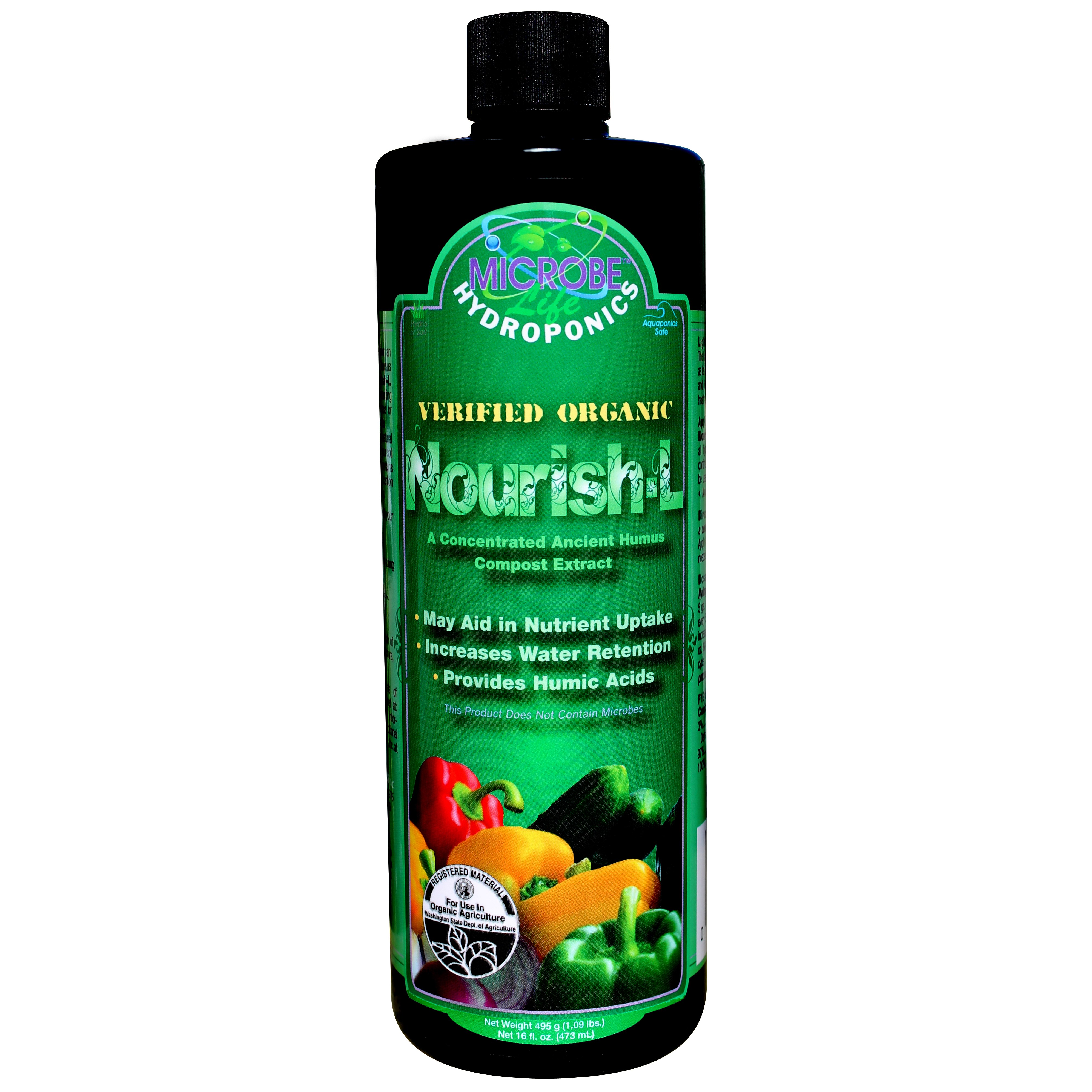 Eco Labs 16oz Microbe Life Nourish L Liquid Certified Organic — priced per each; minimum 12; multiples of 12