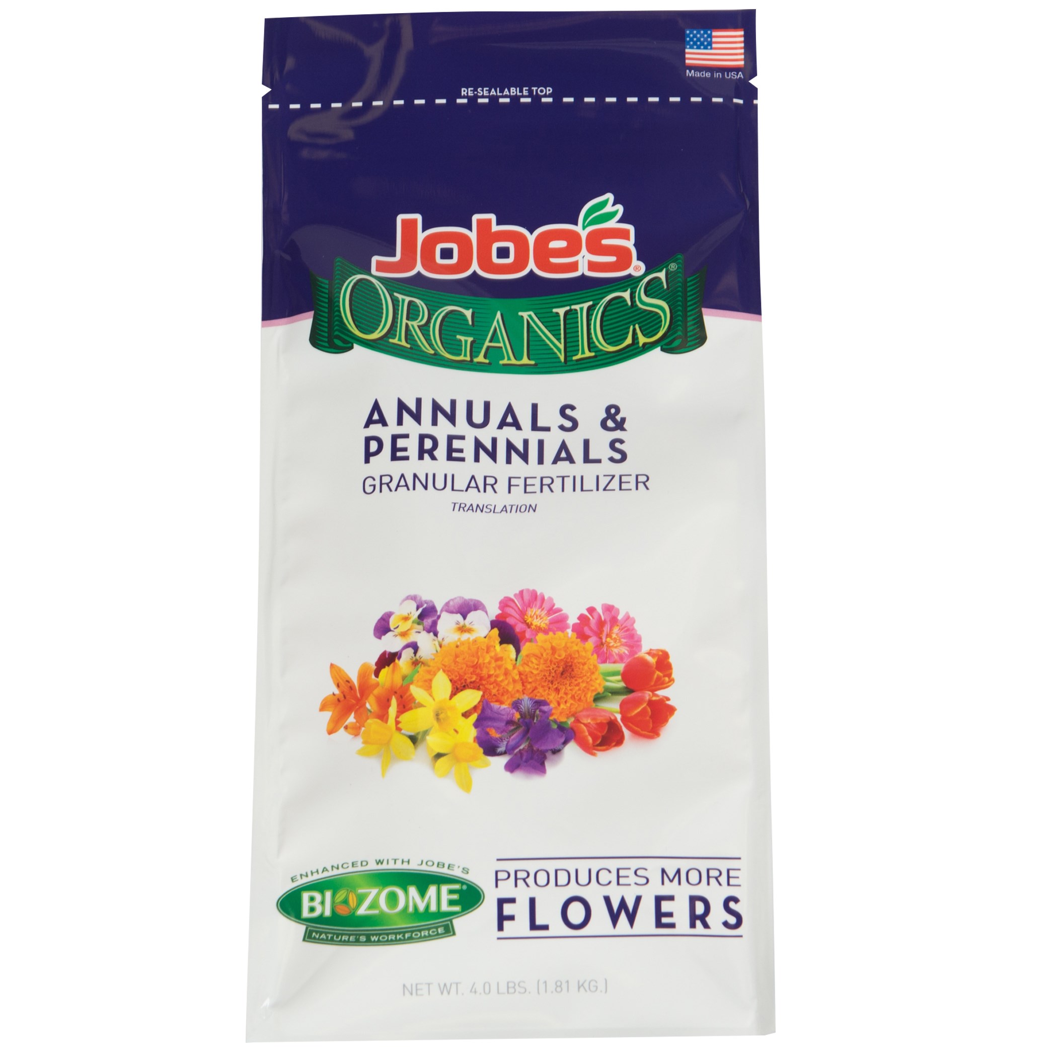 Jobes 4# Organic Annual Perennial Fertilizer — priced per each; minimum 6; multiples of 6